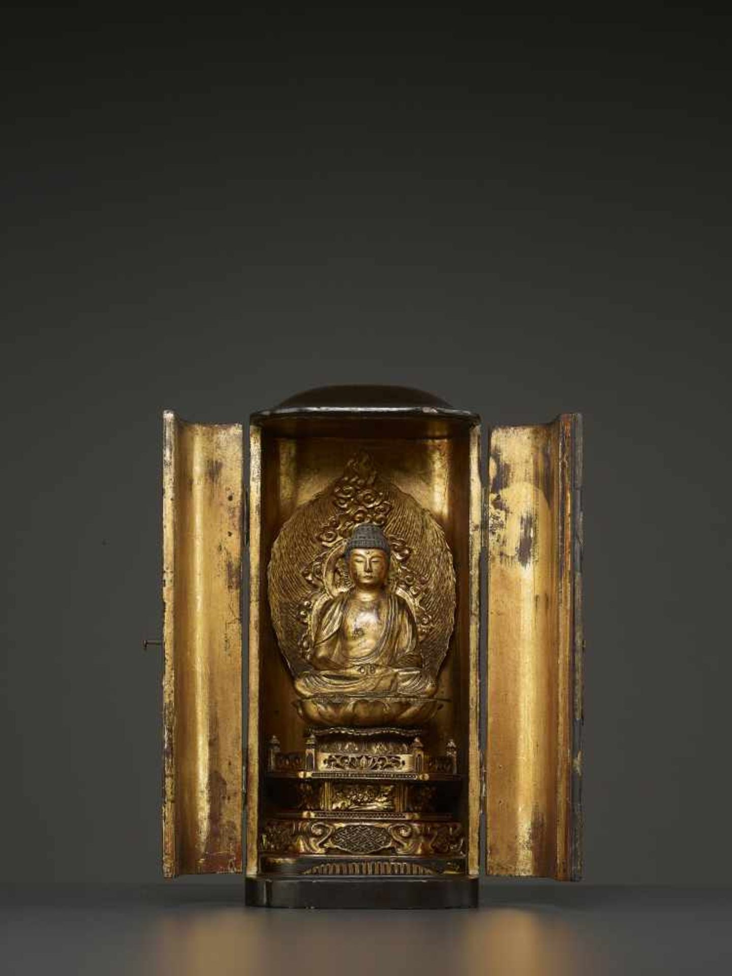 A LARGE ZUSHI SHRINE, EDO PERIOD Japan, 1750-1850. The lacquered portable Zushi containing a