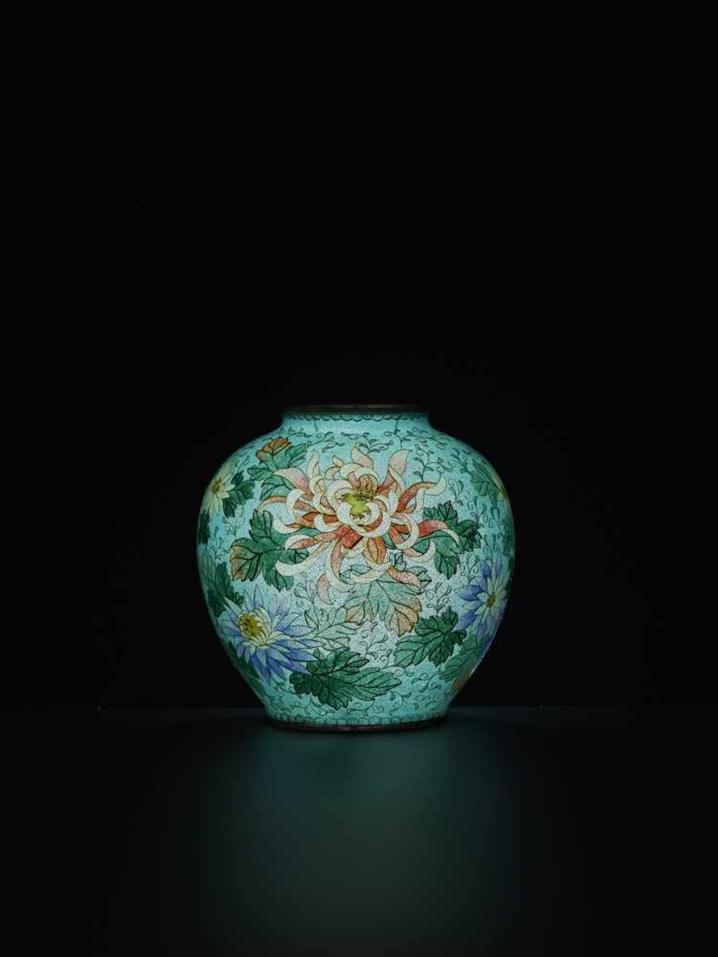 A SUPERB PLIQUE A JOUR VASE Japan, Meiji period (1868-1912). The translucent polychrome enamels - Image 3 of 9