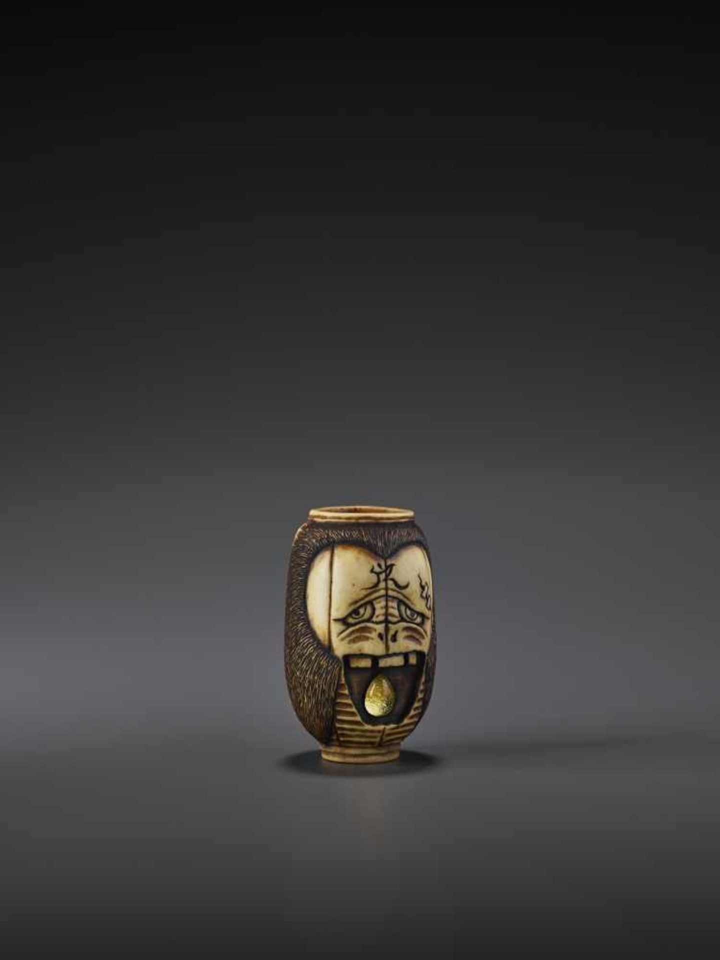 A NETSUKE OF OIWA BY KISEKI Japan, Osaka, contemporary. The netsuke is made from antler and the - Image 8 of 10