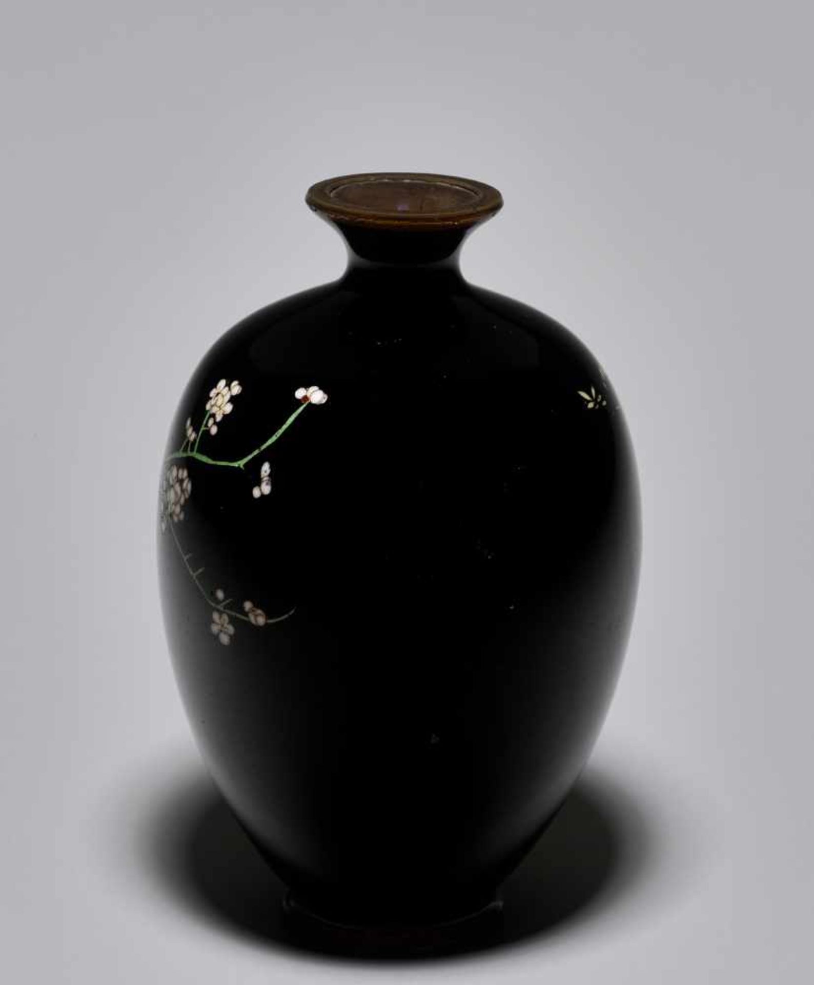 A PAIR OF SMALL CLOISONNÉ VASES Japan, Meiji period (1868-1912). Both vases have ovoid shapes and - Image 3 of 11