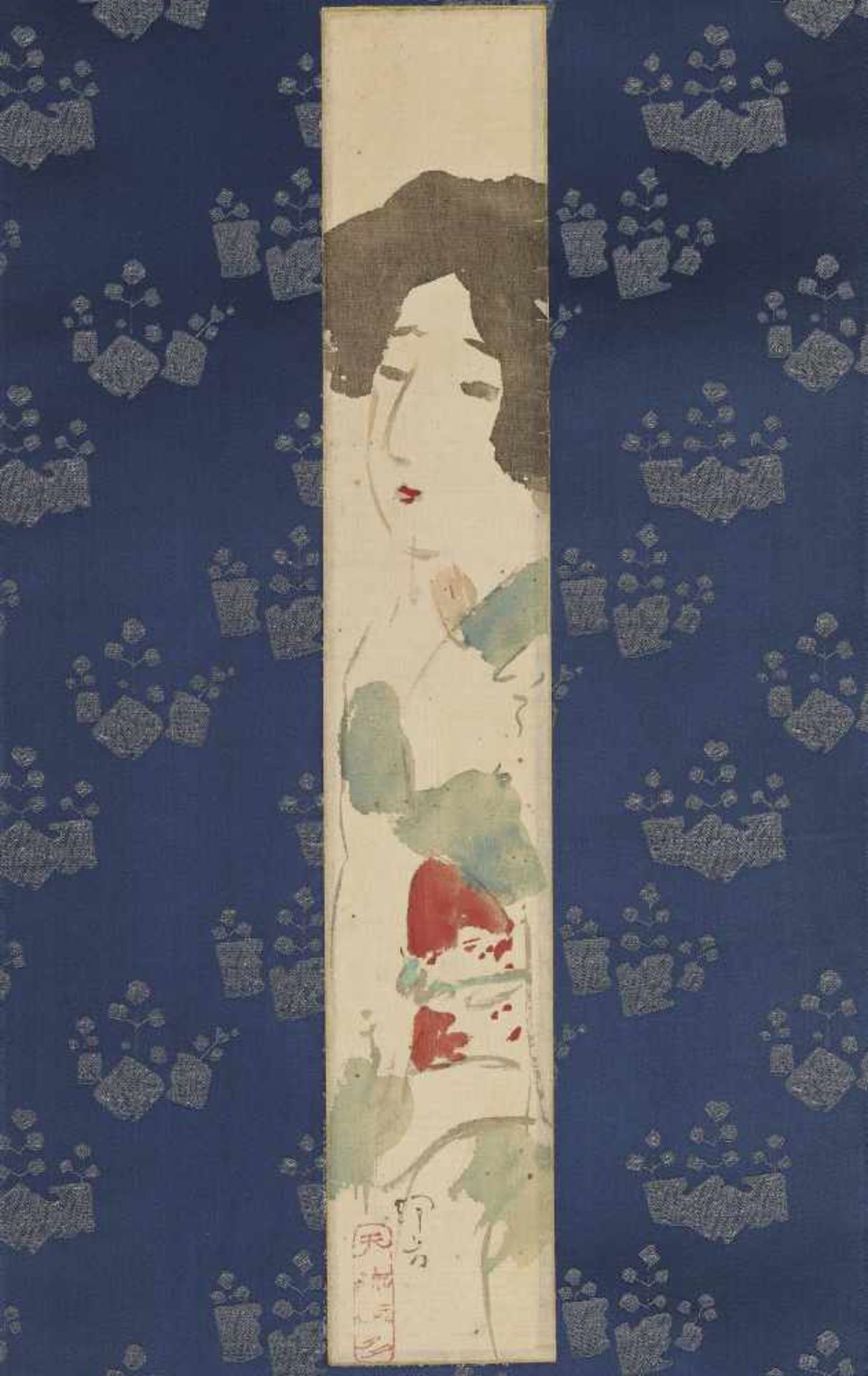 TERUKATA IKEDA (1883-1921), BIJIN SCROLL Japan, early 20th century. Signed Terukata Ikeda and with