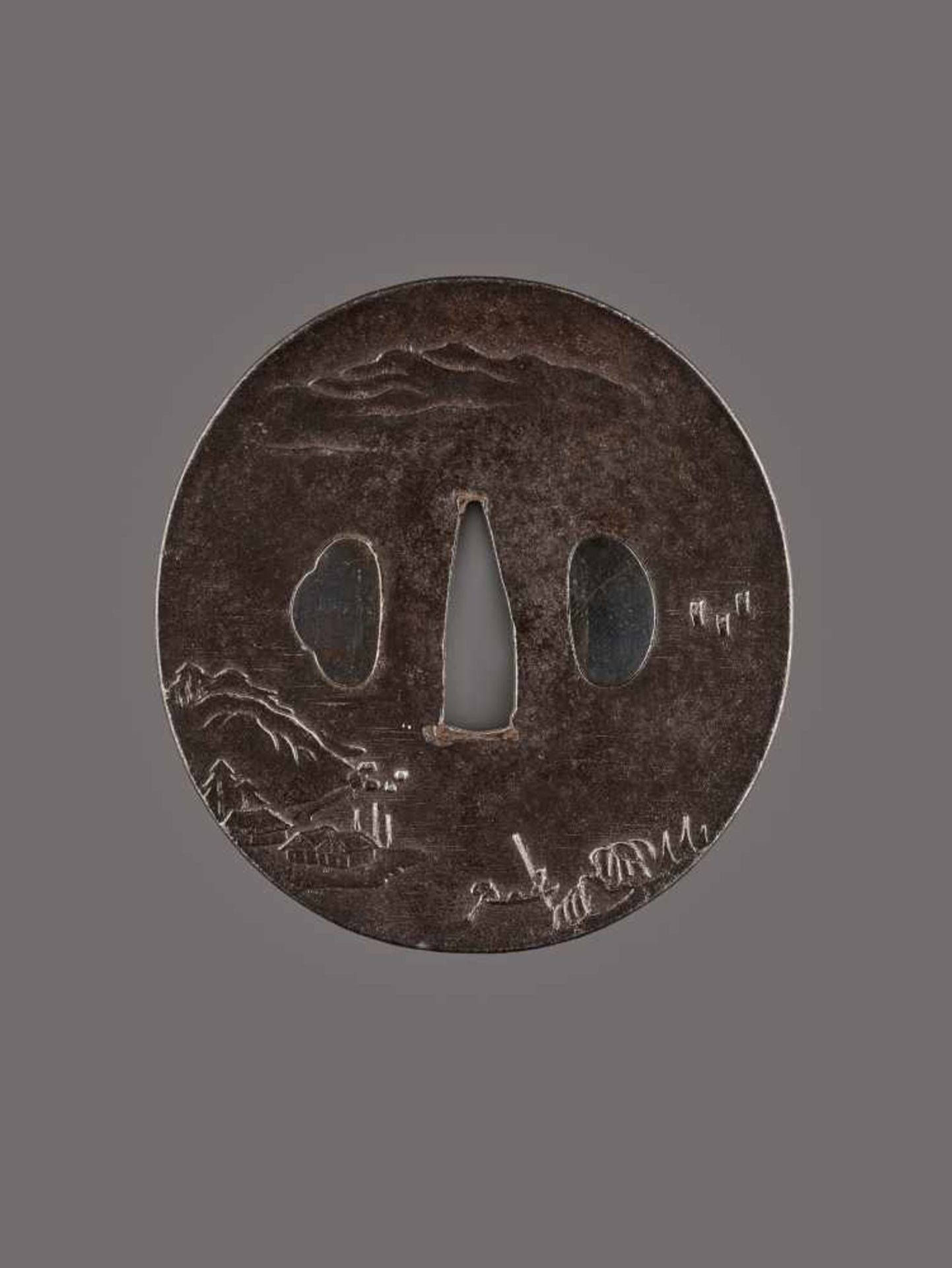 A FINE IRON TSUBA Unsigned, Iron with silver and shakudoJapan, Edo period (1615-1868)Of Naga Maru - Image 4 of 4