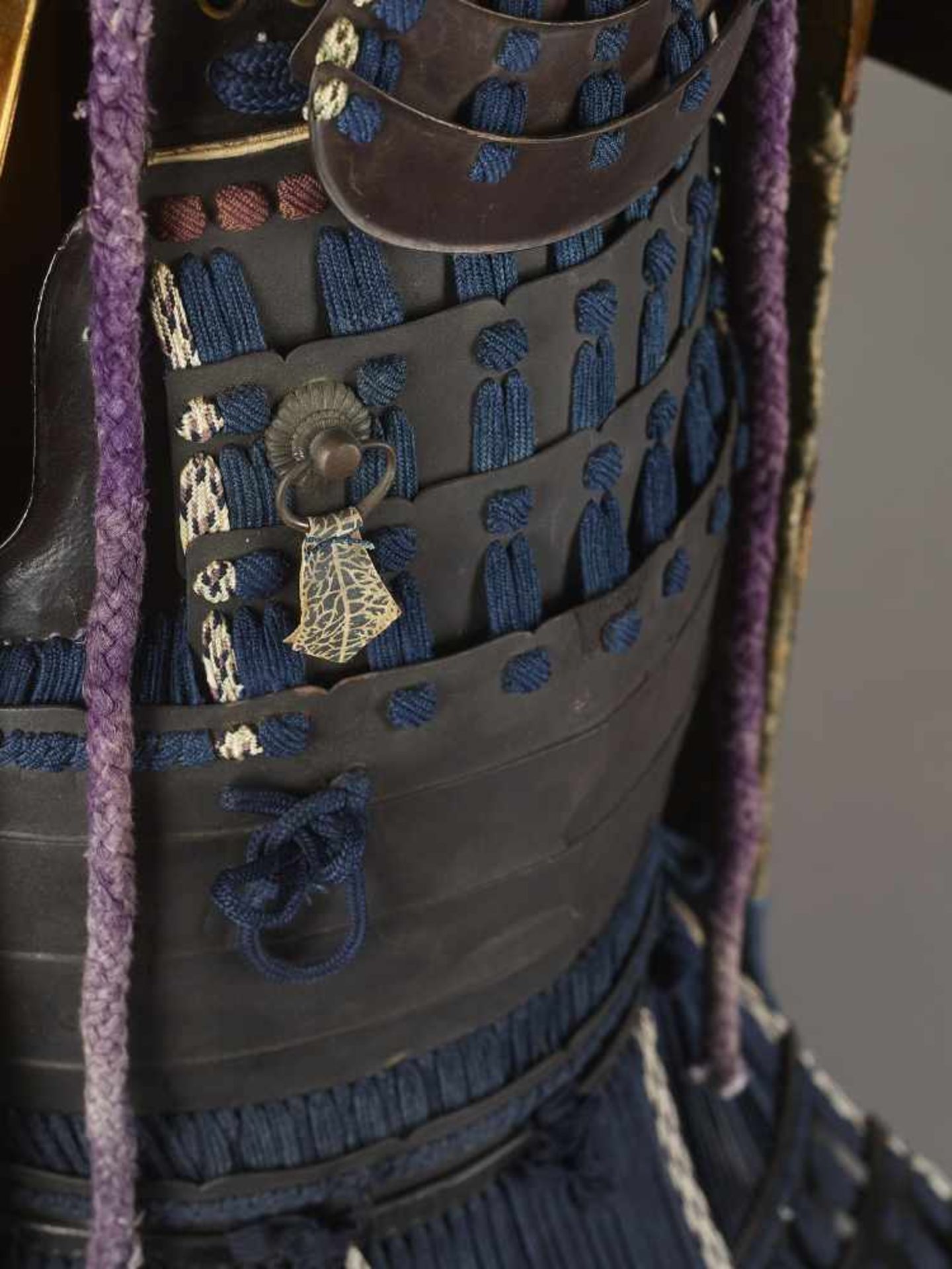 SAMURAI ARMOR WITH MEMPO & KABUTO Japan, Edo period (1615-1868). Iron, metals, leather, lacquer, - Image 9 of 11