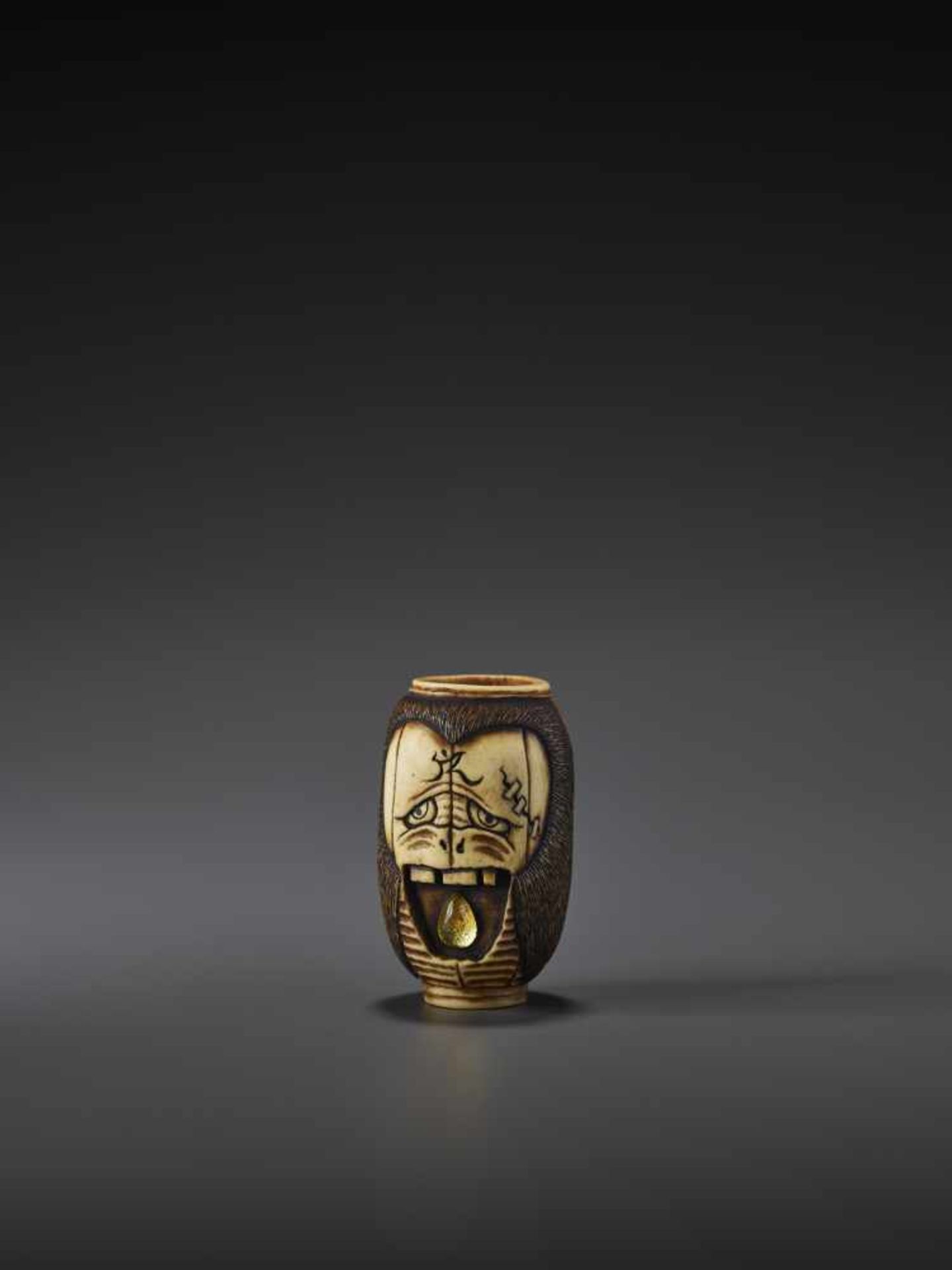 A NETSUKE OF OIWA BY KISEKI Japan, Osaka, contemporary. The netsuke is made from antler and the - Image 5 of 10