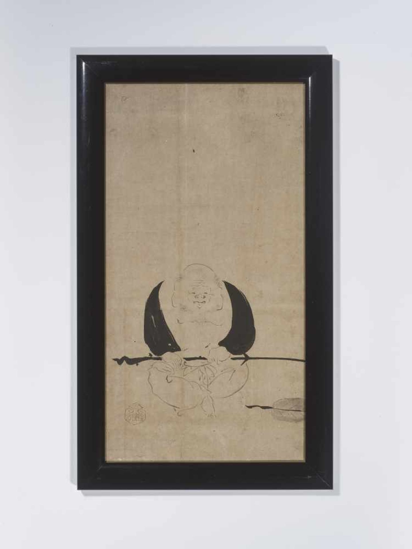 KAWANABE KYOSAI (1831-1889), HOTEI Japan, 19th century. Signed Seisei-o in an archaistic - Image 6 of 7