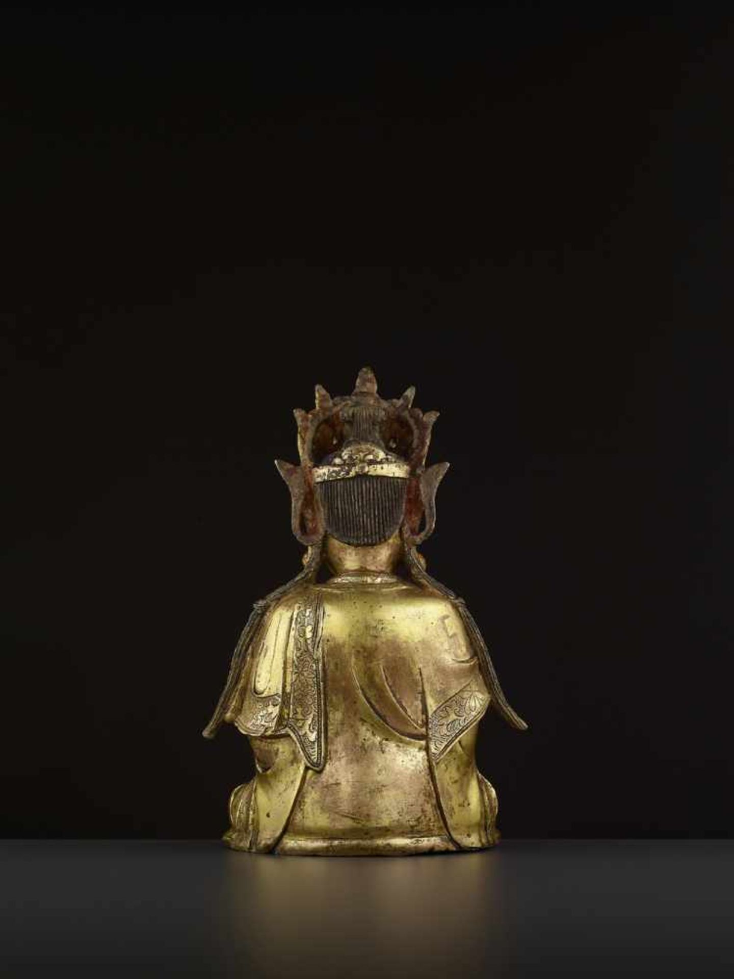 A FINELY CAST GILT-BRONZE FIGURE OF GUANYIN, MING DYNASTY China, 16th-17th century. The figure is - Image 6 of 10