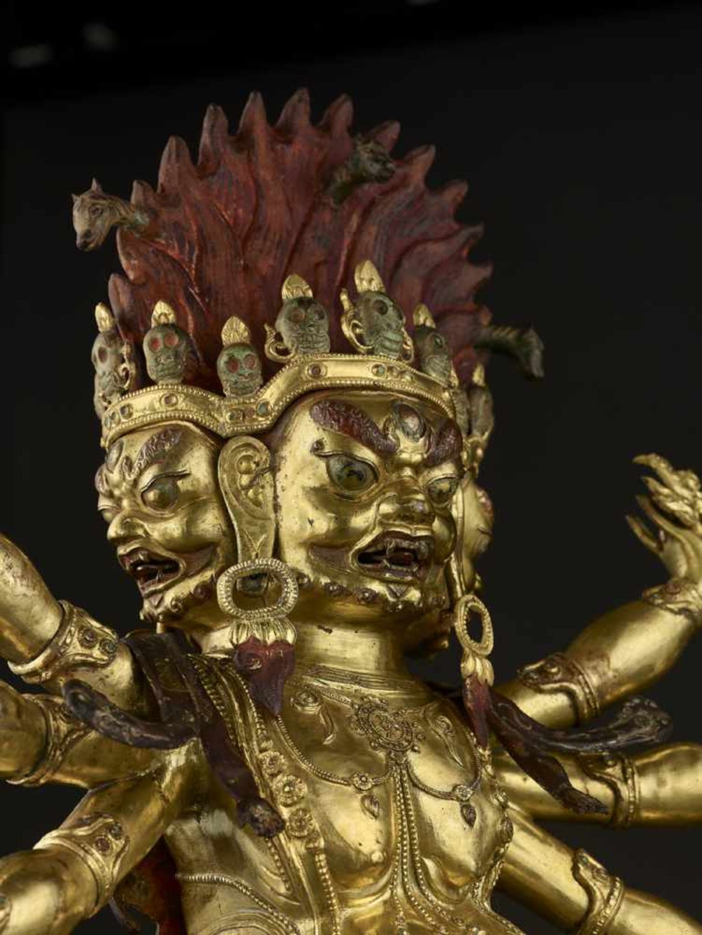 A MONUMENTAL GILT BRONZE OF HAYAGRIVA Mongolia, 17th-18th century. Finely cast, incised and gilt - Image 18 of 18