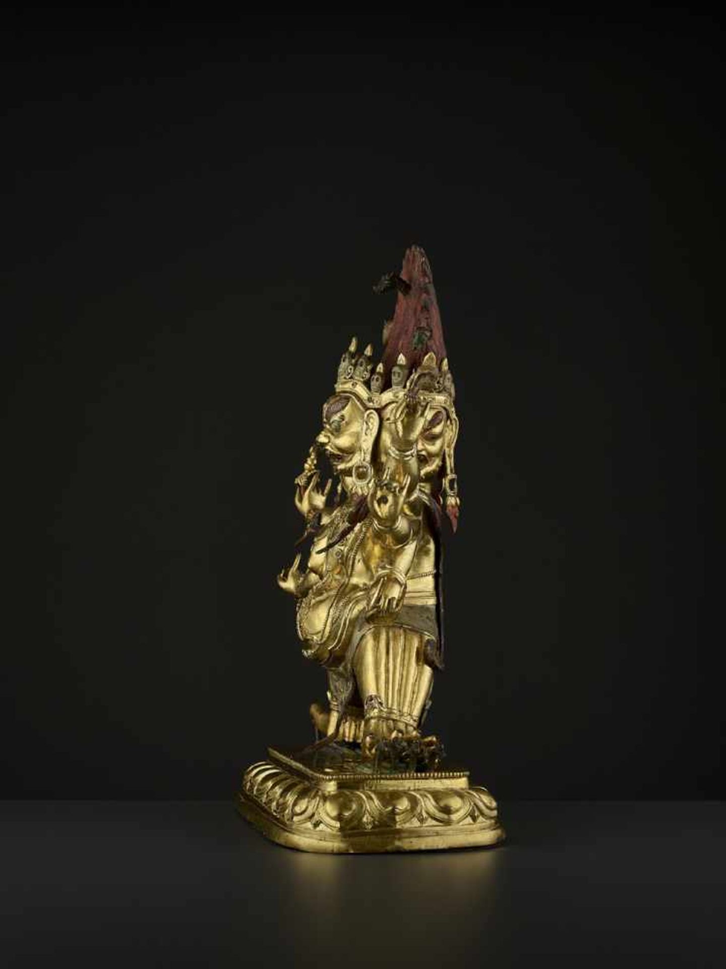 A MONUMENTAL GILT BRONZE OF HAYAGRIVA Mongolia, 17th-18th century. Finely cast, incised and gilt - Image 8 of 18