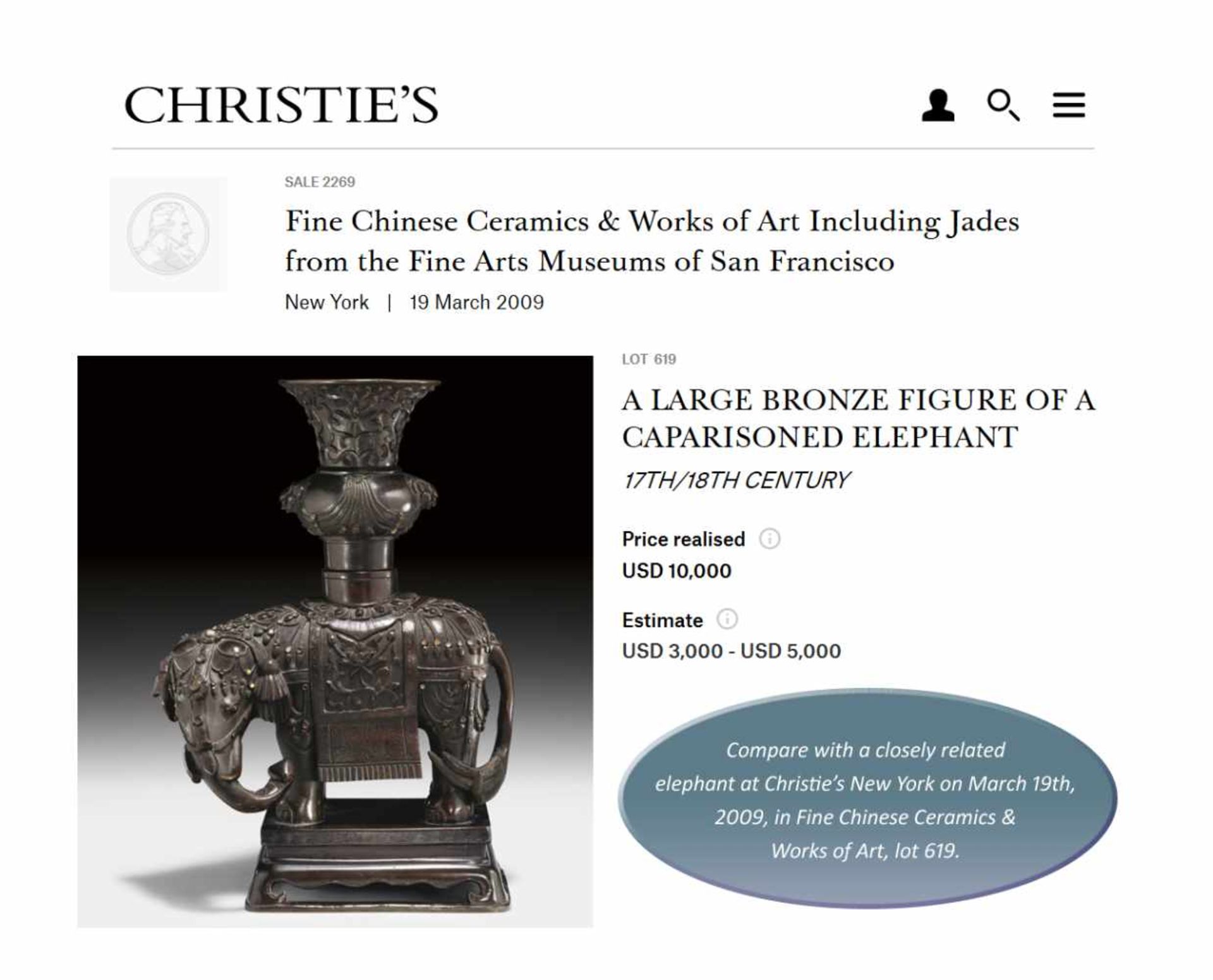 A PAIR OF CAPARISONED ELEPHANT BRONZES China, 17th-18th century. Shown on a stepped plinth with four - Image 11 of 11