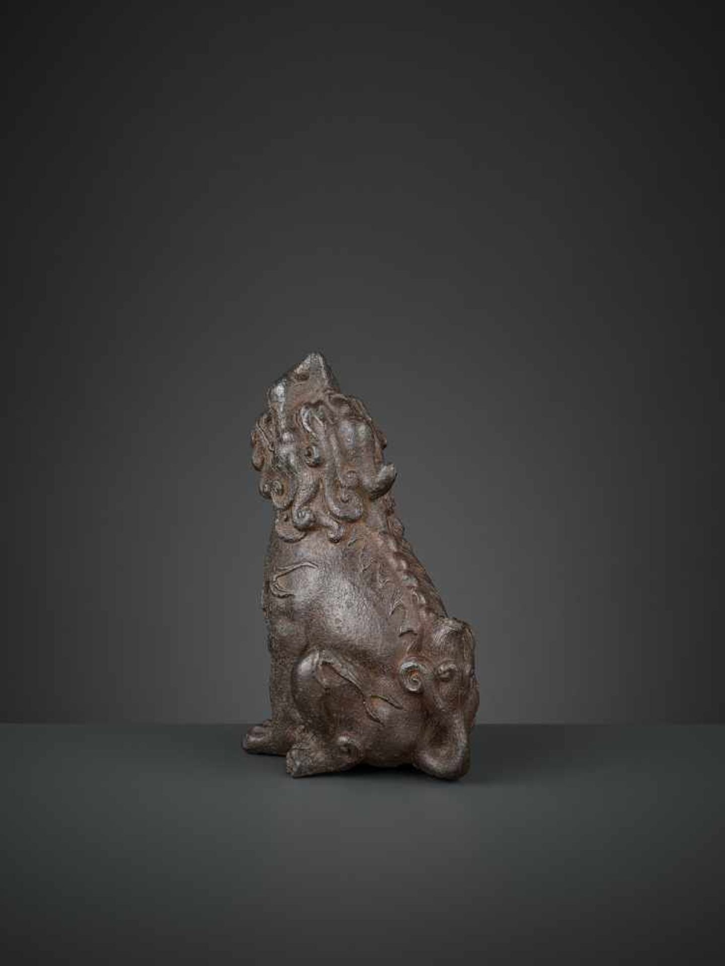 A ROARING QILIN, EARLY MING DYNASTY China, 14th-15th century. The mythical beast well cast and - Image 6 of 10