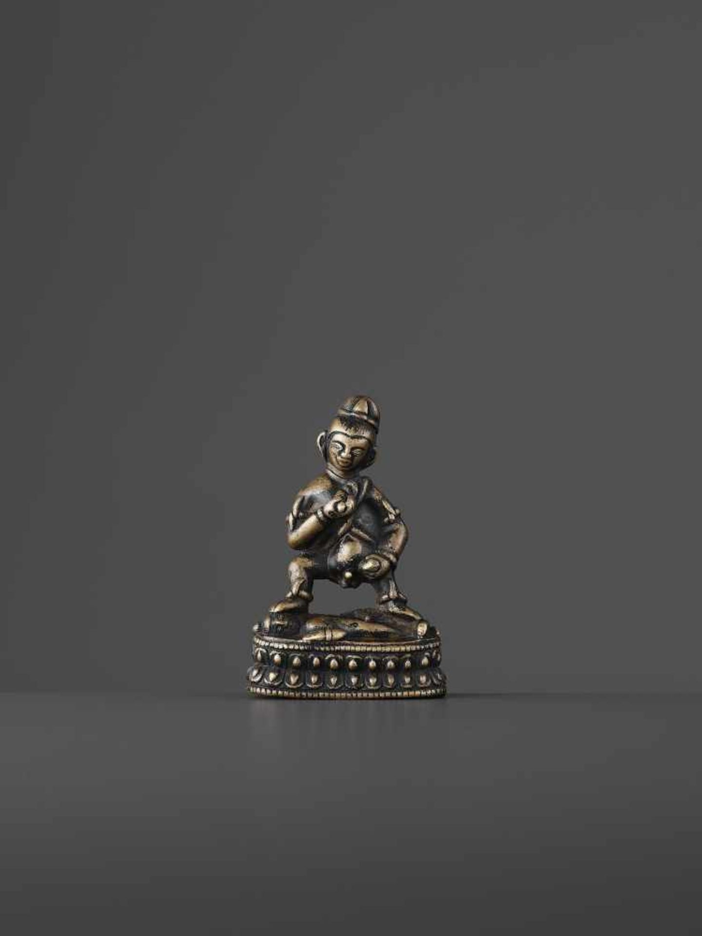 A KALAJAMBHALA BRONZE, TIBET 12TH CENTURY Copper alloy with silver inlaid eyes. Depiction of - Image 2 of 11