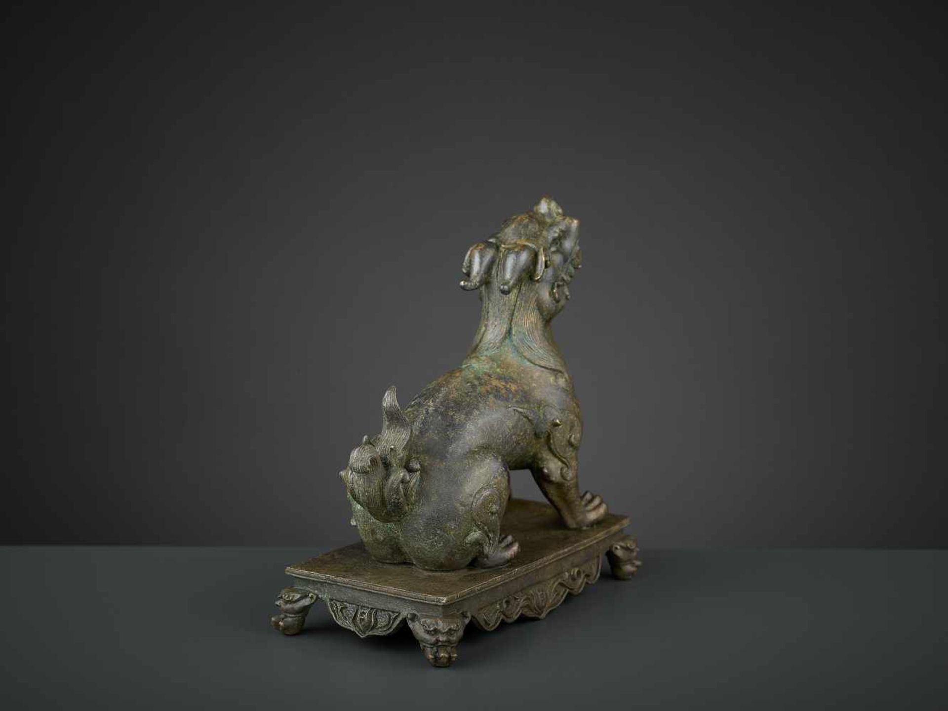 A BRONZE FIGURE OF A QILIN, QIANLONG SIX-CHARACTER MARK AND OF THE PERIOD China, 1736-1795. The - Image 7 of 15