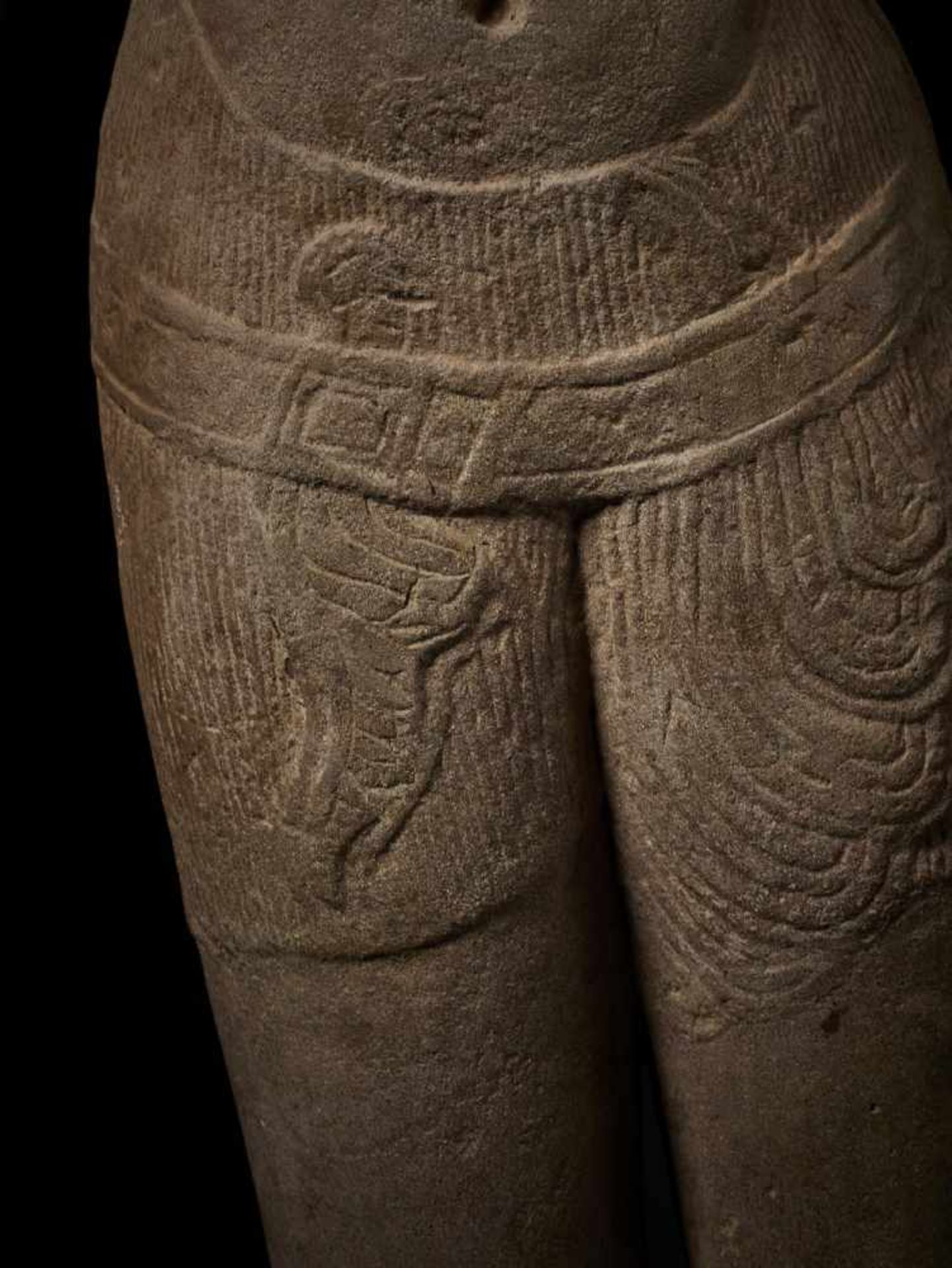 A STANDING VISHNU, BAPHUON, KHMER, 11TH CENTURY This important carved and incised sandstone - Image 9 of 12