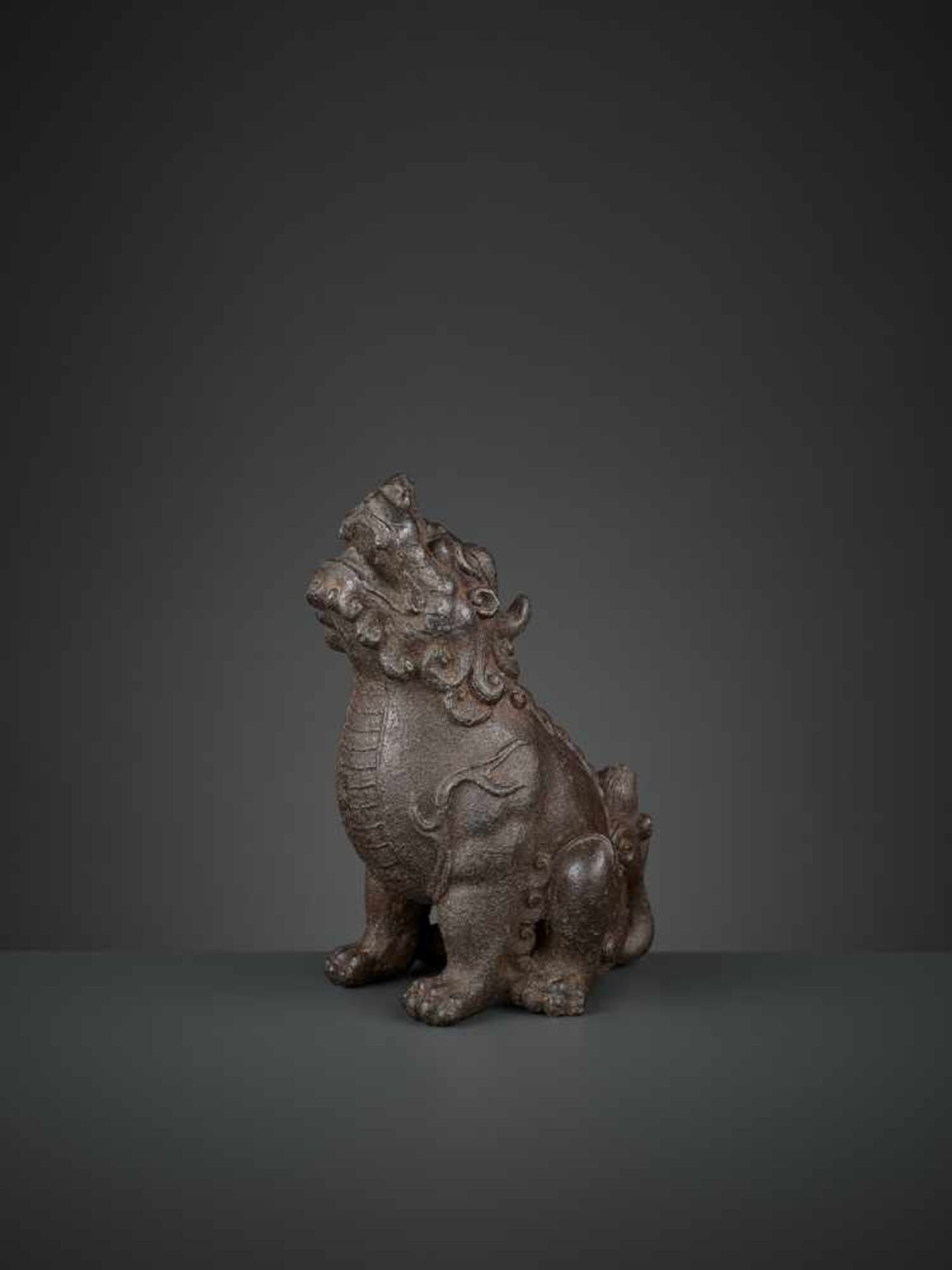 A ROARING QILIN, EARLY MING DYNASTY China, 14th-15th century. The mythical beast well cast and - Image 3 of 10