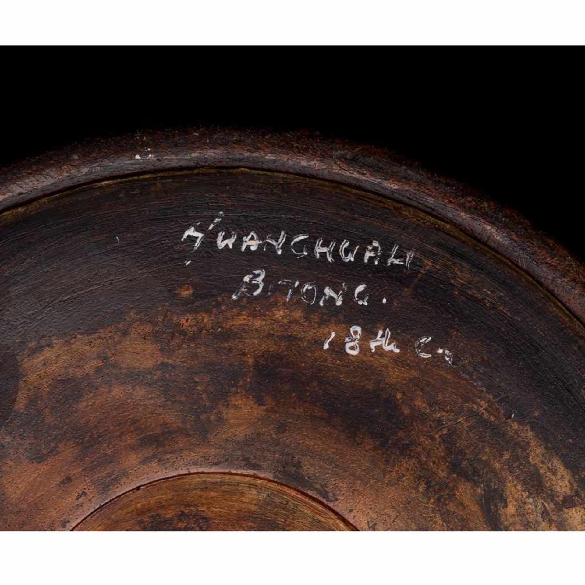 A HUANGHUALI BRUSH POT, BITONG China, 18th century. The brush pot is of cylindrical form. The wood - Image 2 of 8