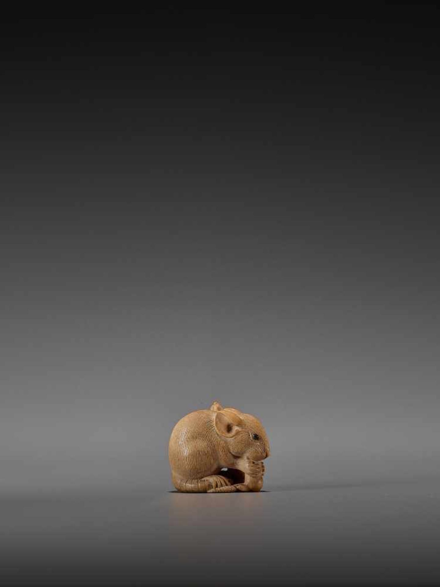 IKKO: A FINE WOOD NETSUKE OF TWO RATS By Ikko, signed IkkoJapan, second half of 19th centuryCarved - Image 7 of 13