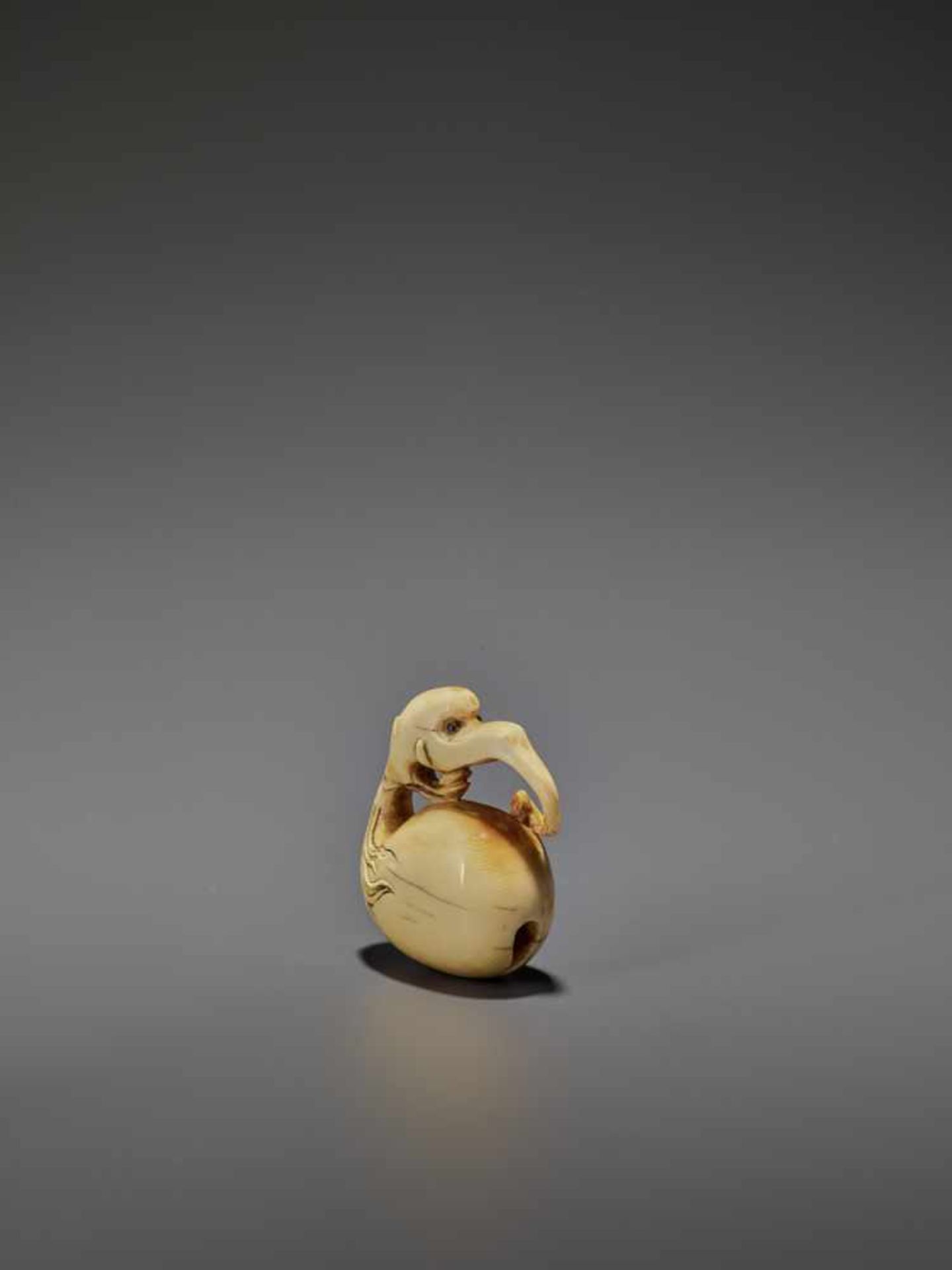 AN IVORY NETSUKE OF A BAKU HEADED MOKUGYO IN THE STYLE OF GYOKUMIN Unsigned, style of Gyokumin ( - Image 7 of 9