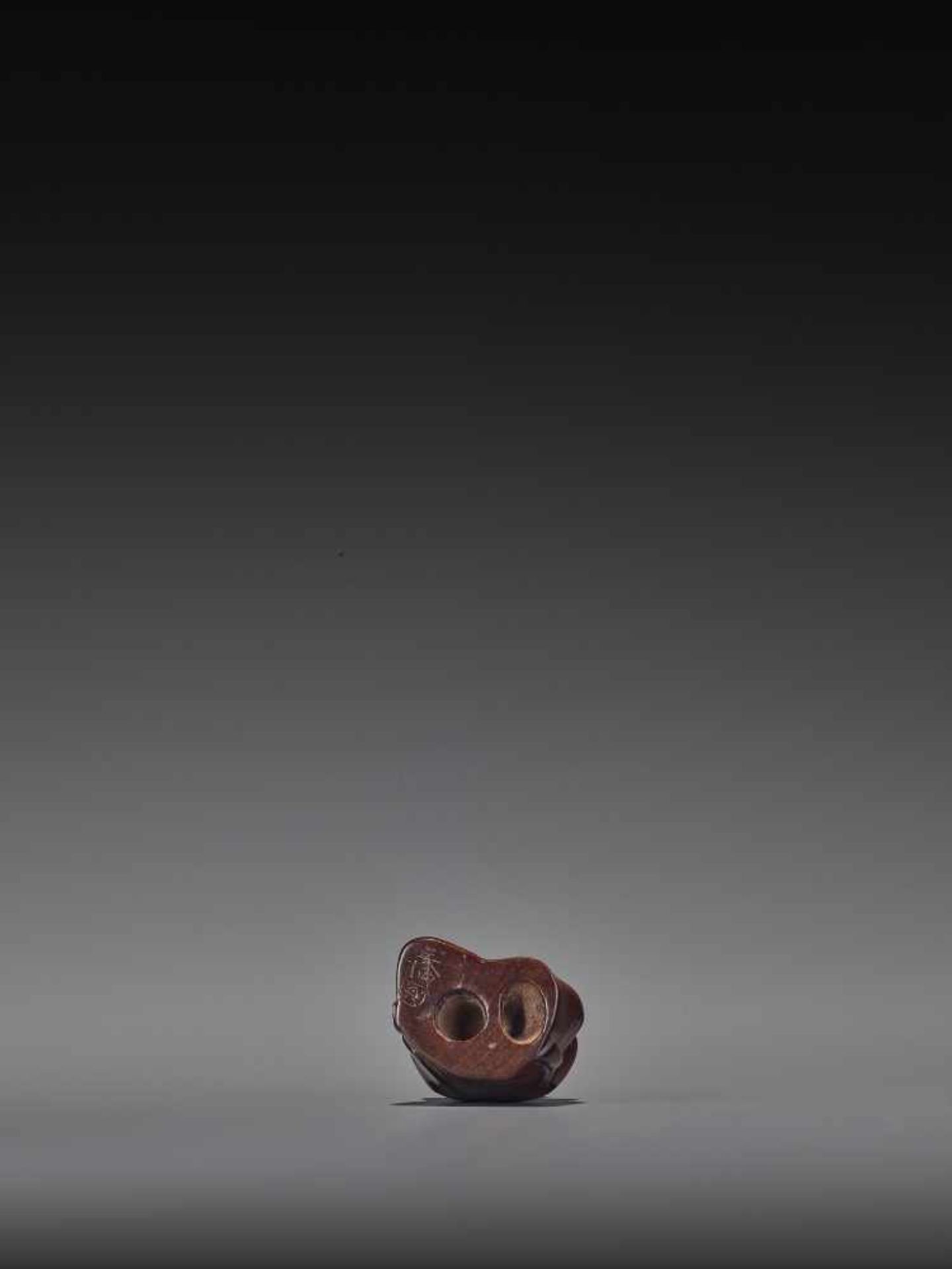 MIWA: A RARE WOOD NETSUKE OF CHAJIN By Miwa I (Yukan), signed Miwa with kakihanJapan, Edo, mid- - Image 8 of 9