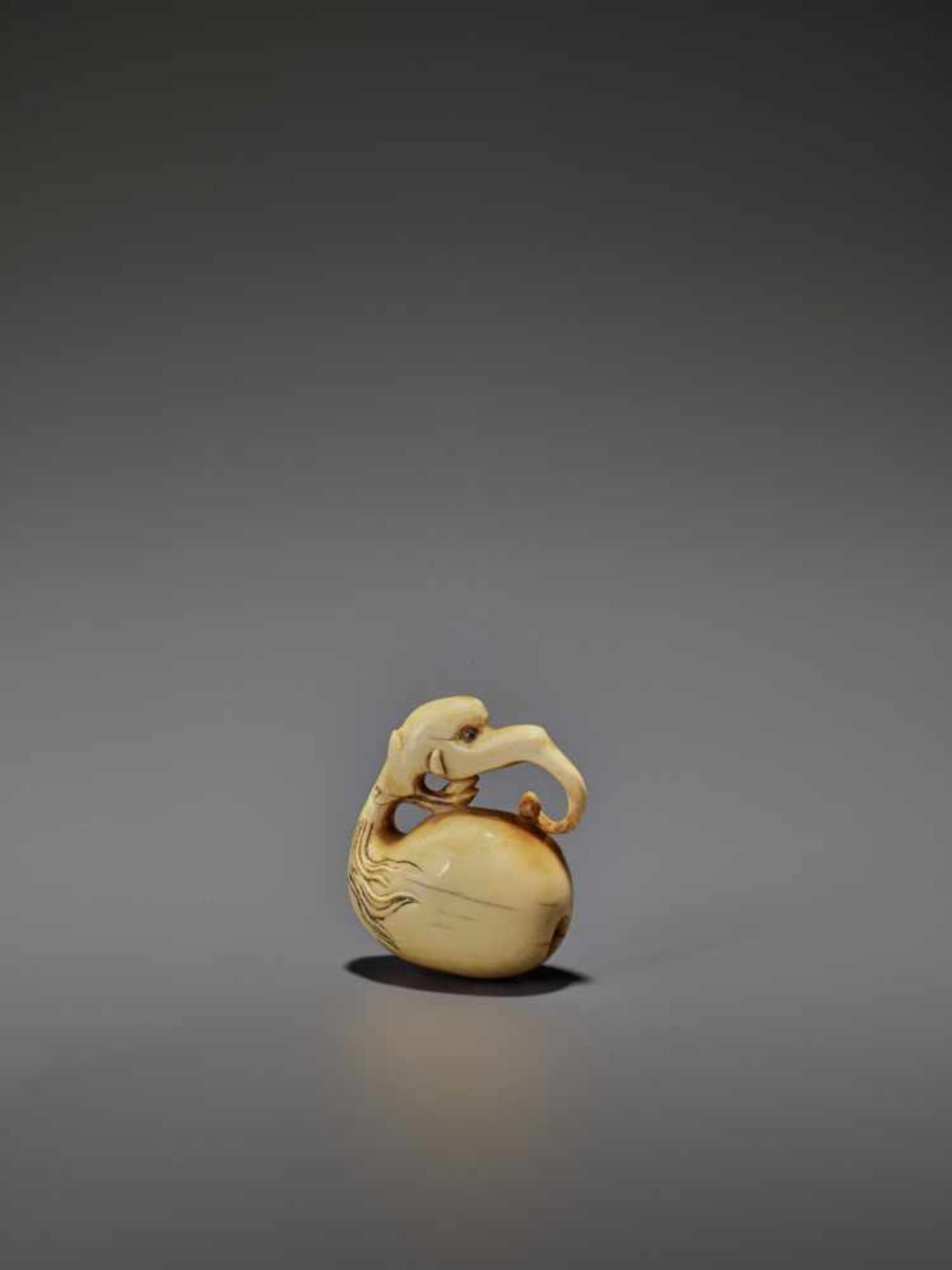 AN IVORY NETSUKE OF A BAKU HEADED MOKUGYO IN THE STYLE OF GYOKUMIN Unsigned, style of Gyokumin ( - Image 6 of 9