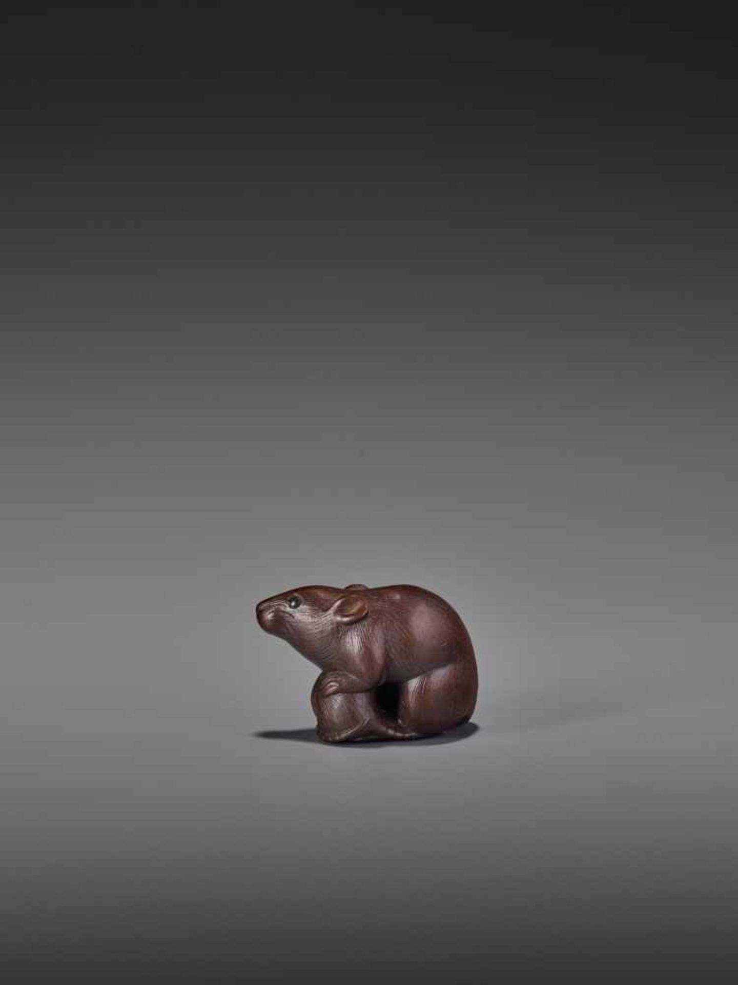 A FINE NAGOYA SCHOOL WOOD NETSUKE OF TWO RATS UnsignedJapan, Nagoya, early 19th century, Edo - Bild 2 aus 10