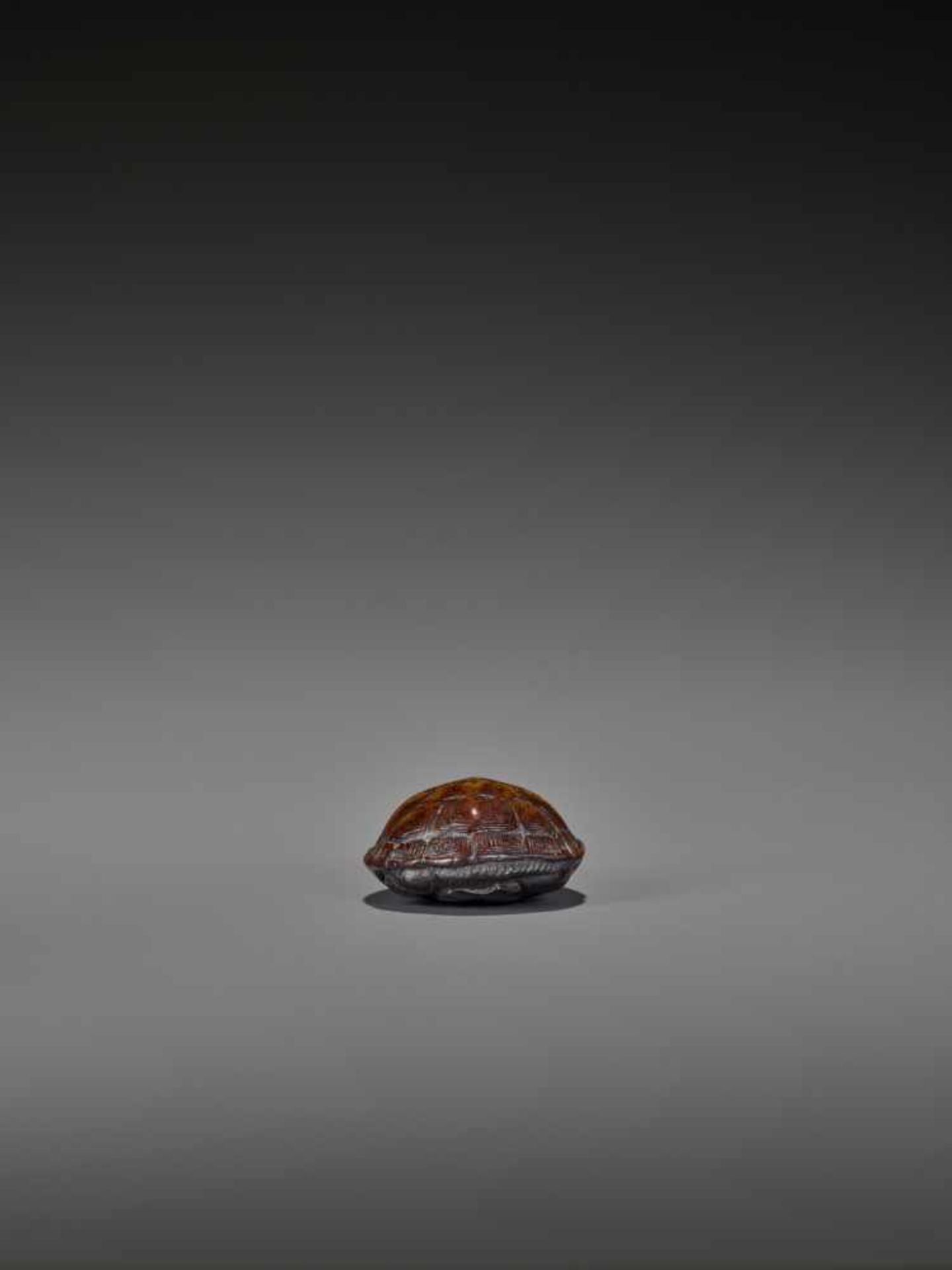 A WOOD NETSUKE OF A RETRACTED TORTOISE UnsignedJapan, 18th century, Edo period (1615-1868)This early - Image 7 of 10