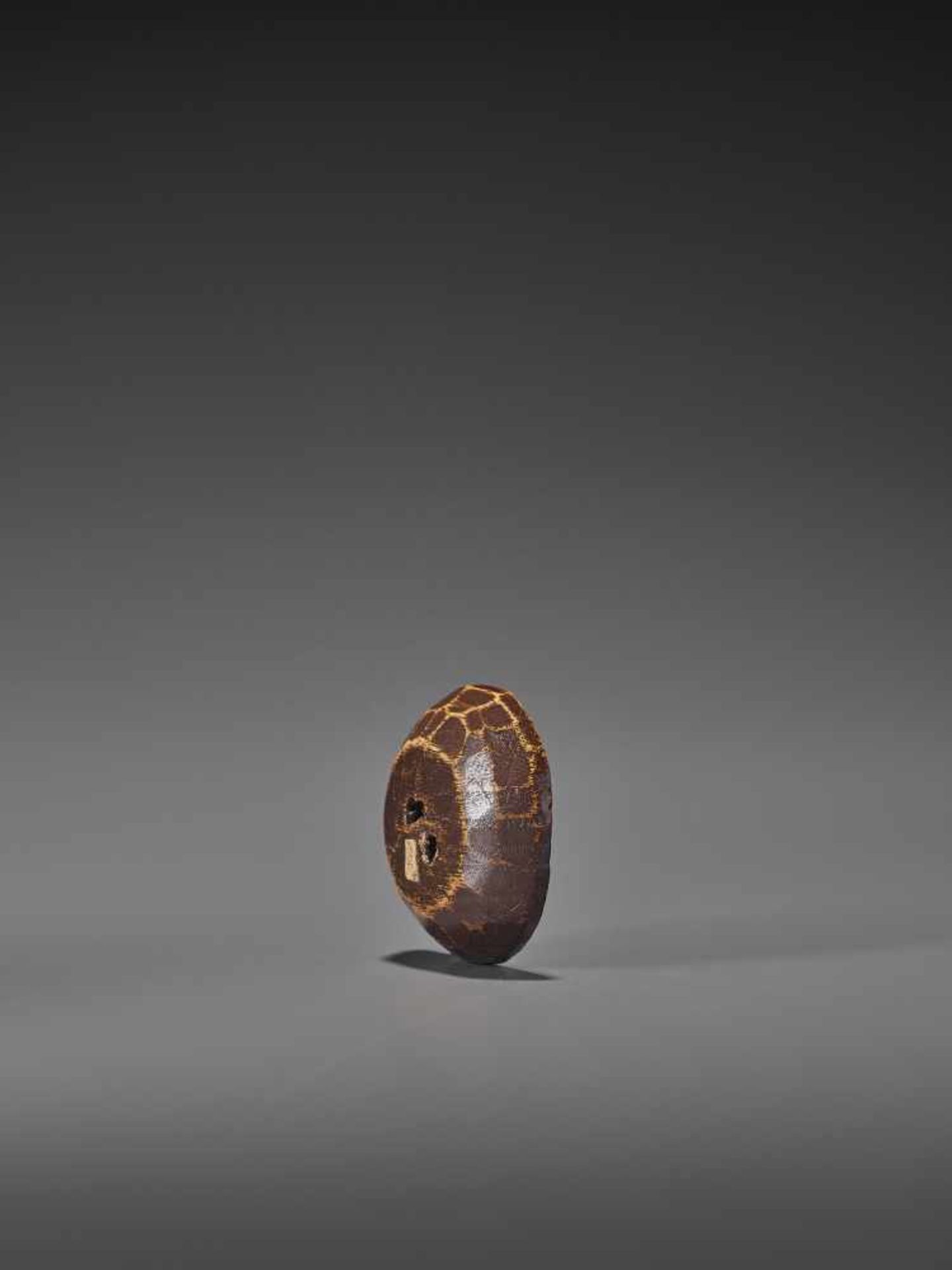 TEIJI: A RARE WOOD AND CERAMIC NETSUKE OF MANY MASKS By Teiji, signed TeijiJapan, Nagoya, mid-19th - Image 5 of 9