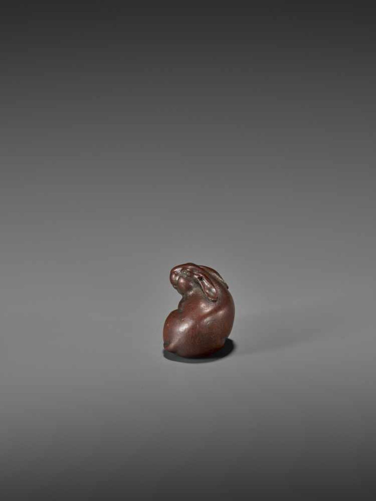 ICHIMIN: A FINE WOOD NETSUKE OF TWO RABBITS By Ichimin, signed Ichimin toJapan, Nagoya, early 19th - Image 8 of 11