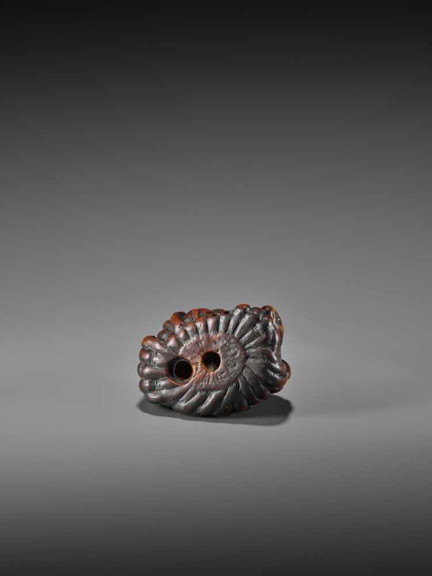 GEKKO: A RARE WOOD NETSUKE OF RABBITS IN BAMBOO By Gekko, signed GekkoJapan, 19th century, Edo - Image 3 of 11