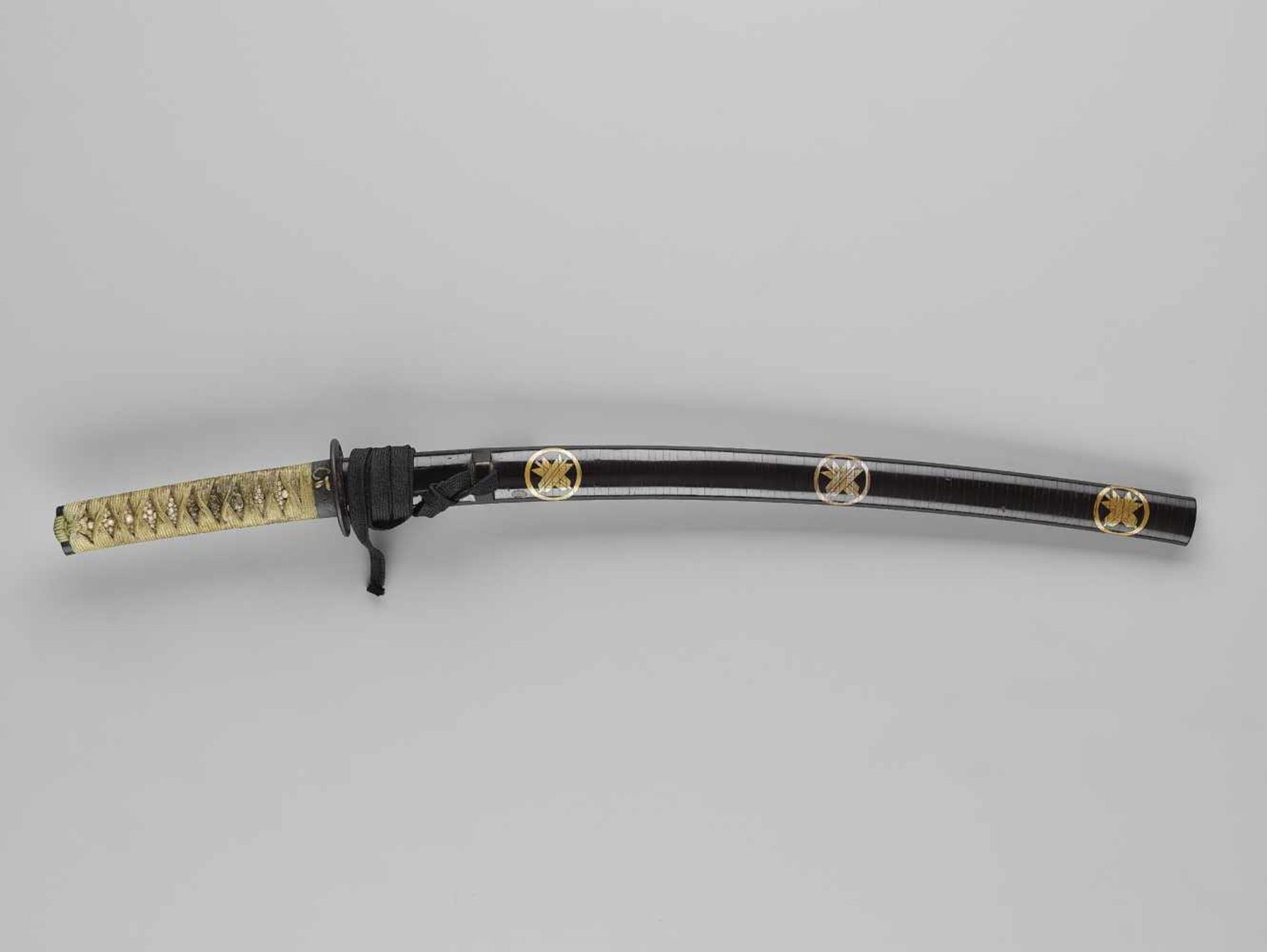 MASANAGA: A WAKIZASHI IN KOSHIRAE By Masanaga, signed Fujiwara MasanagaJapan, mid-Edo period (1615- - Image 4 of 10