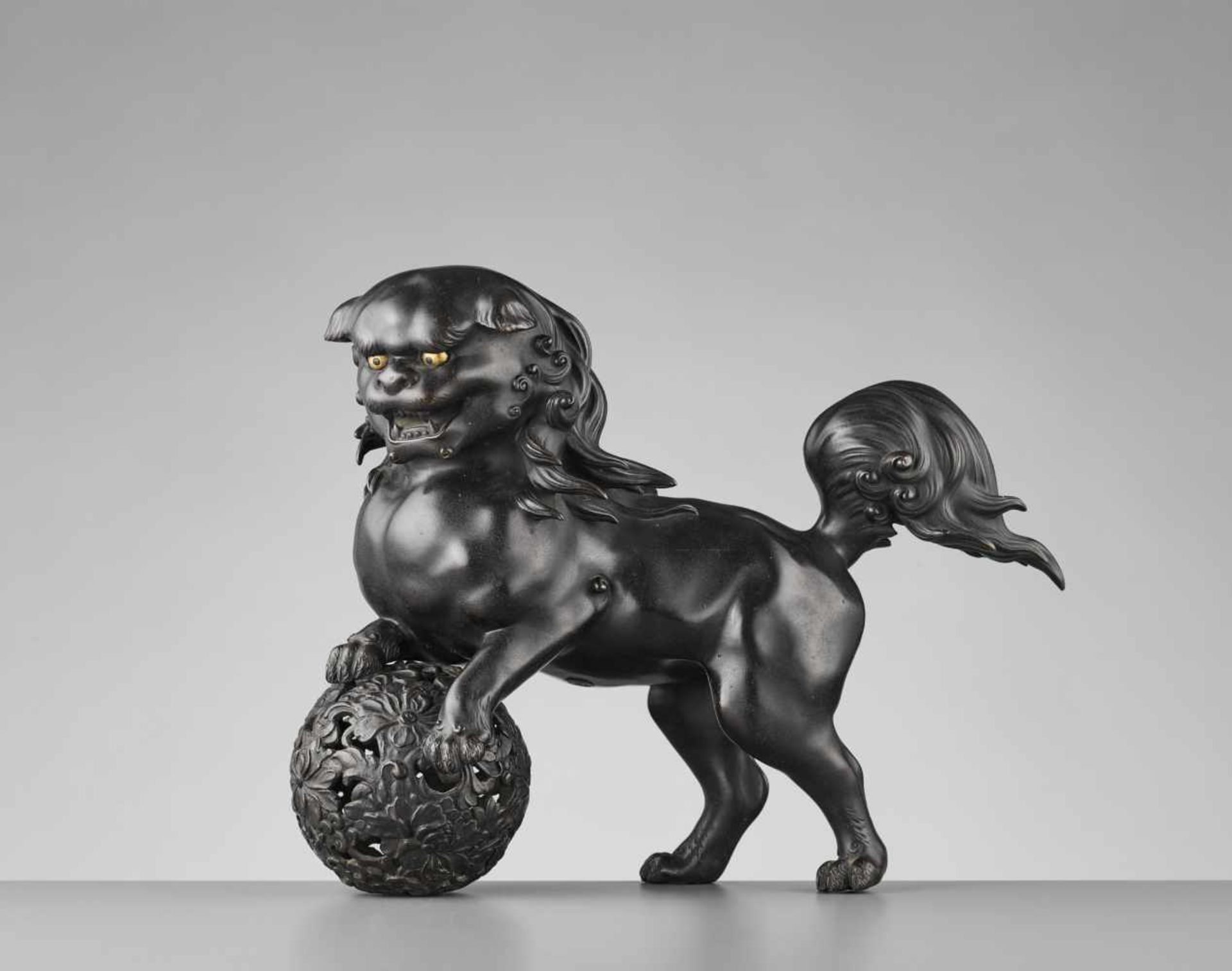 OSEI: A VERY FINE SHISHI BRONZE By Osei, signed OseiJapan, second half of 19th century, late Edo