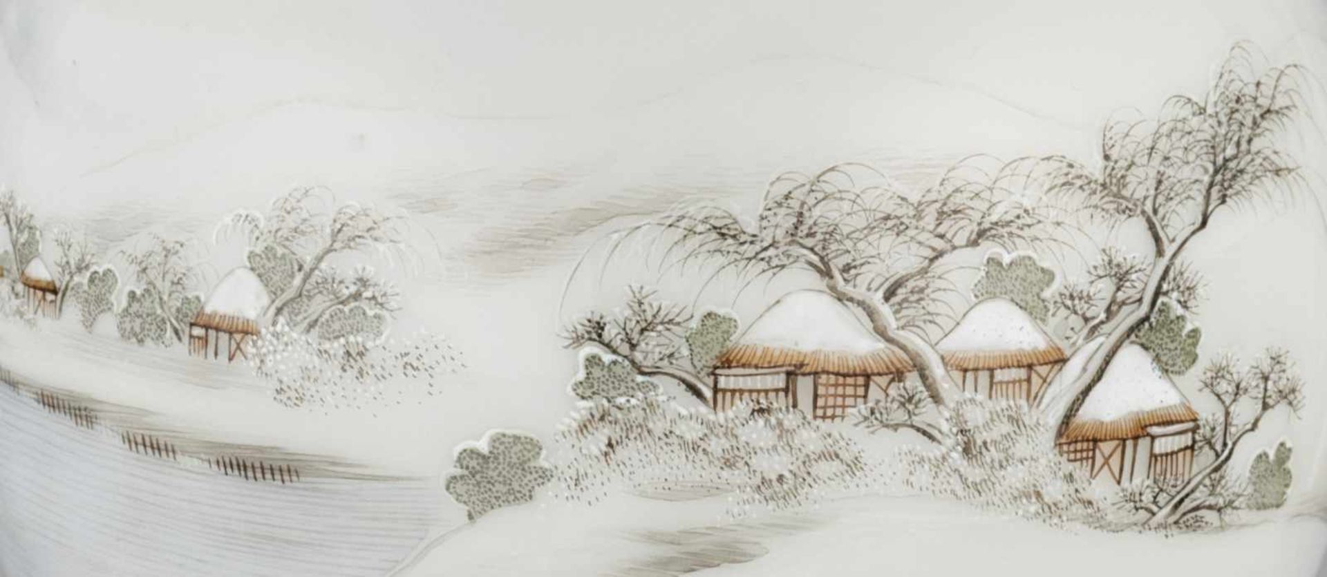 IMURA STUDIO: A WINTER LANDSCAPE PORCELAIN VASE By the Imura studio, signed Dai Nihon Imura zoJapan, - Bild 2 aus 12