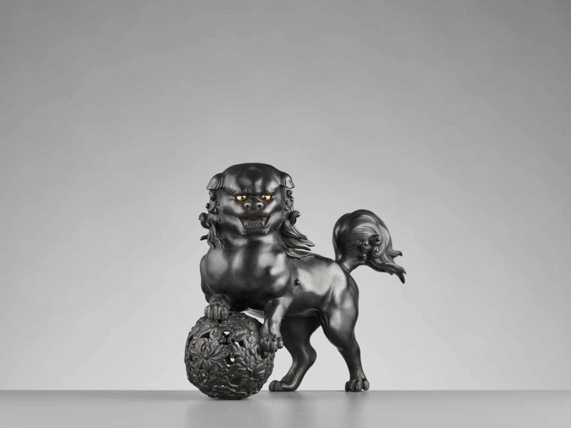 OSEI: A VERY FINE SHISHI BRONZE By Osei, signed OseiJapan, second half of 19th century, late Edo - Image 10 of 12