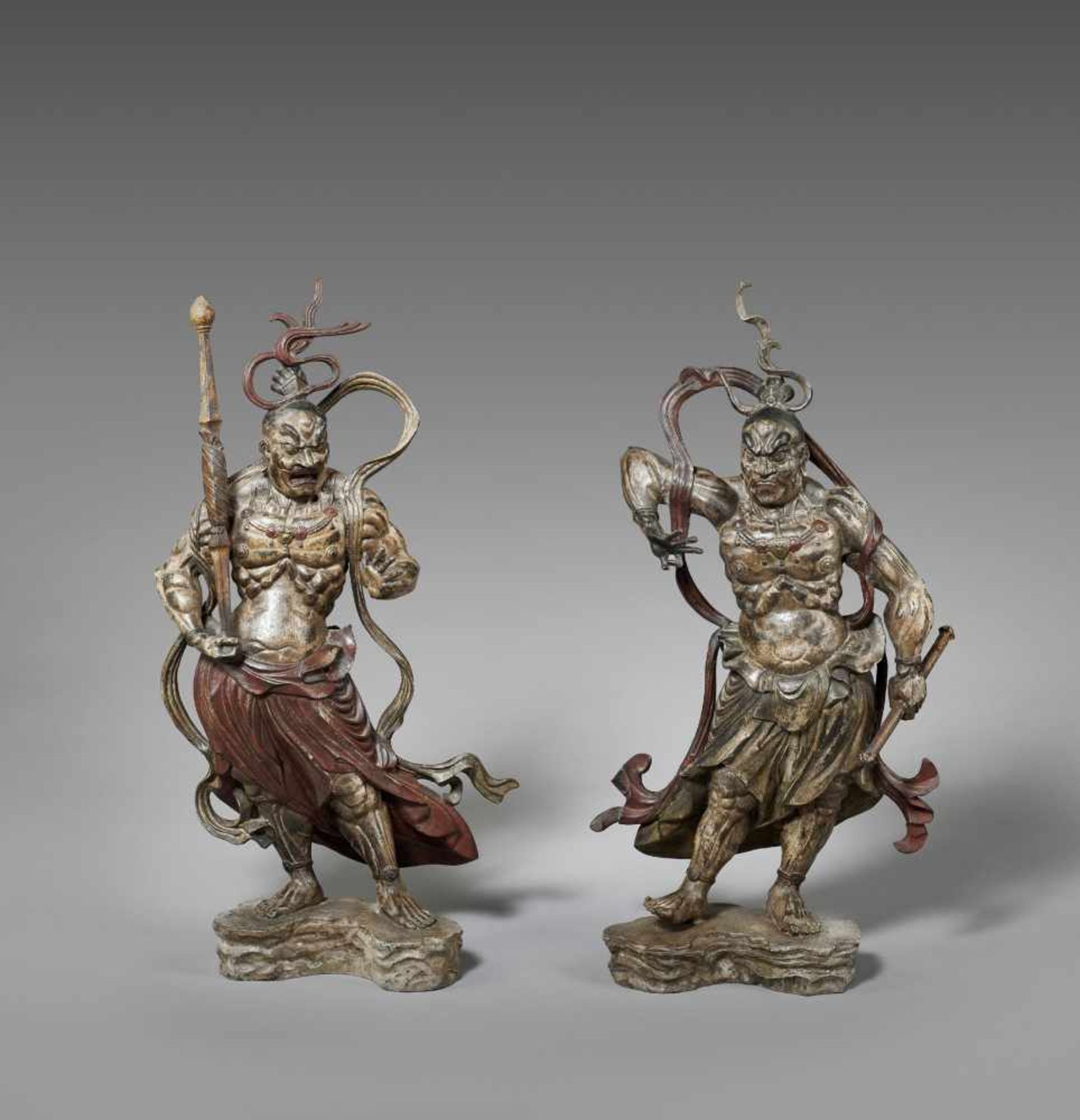 AN IMPORTANT PAIR OF NIO BRONZE GUARDIANS Japan, 18th – earlier 19th century, Edo period (1615-