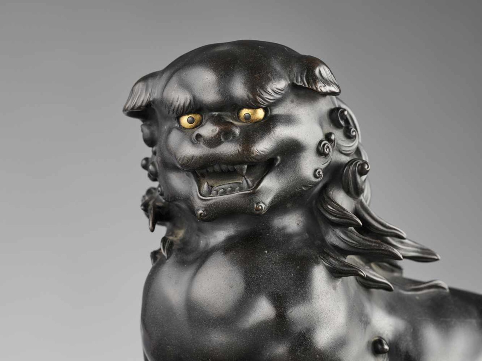 OSEI: A VERY FINE SHISHI BRONZE By Osei, signed OseiJapan, second half of 19th century, late Edo - Image 2 of 12