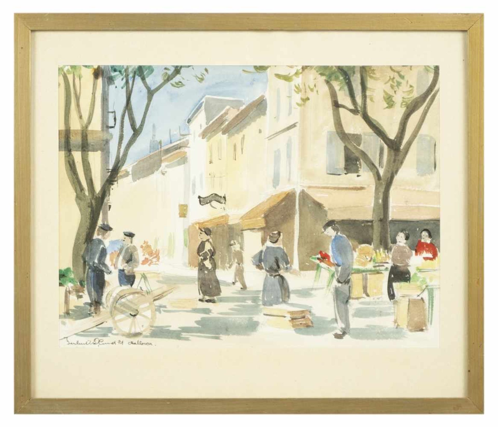 Kohlund, wohl Ekkehard Erwin Kohlund (1887-1976)MallorcaAquarell / Papier, signiert und datiert ( - Bild 2 aus 2