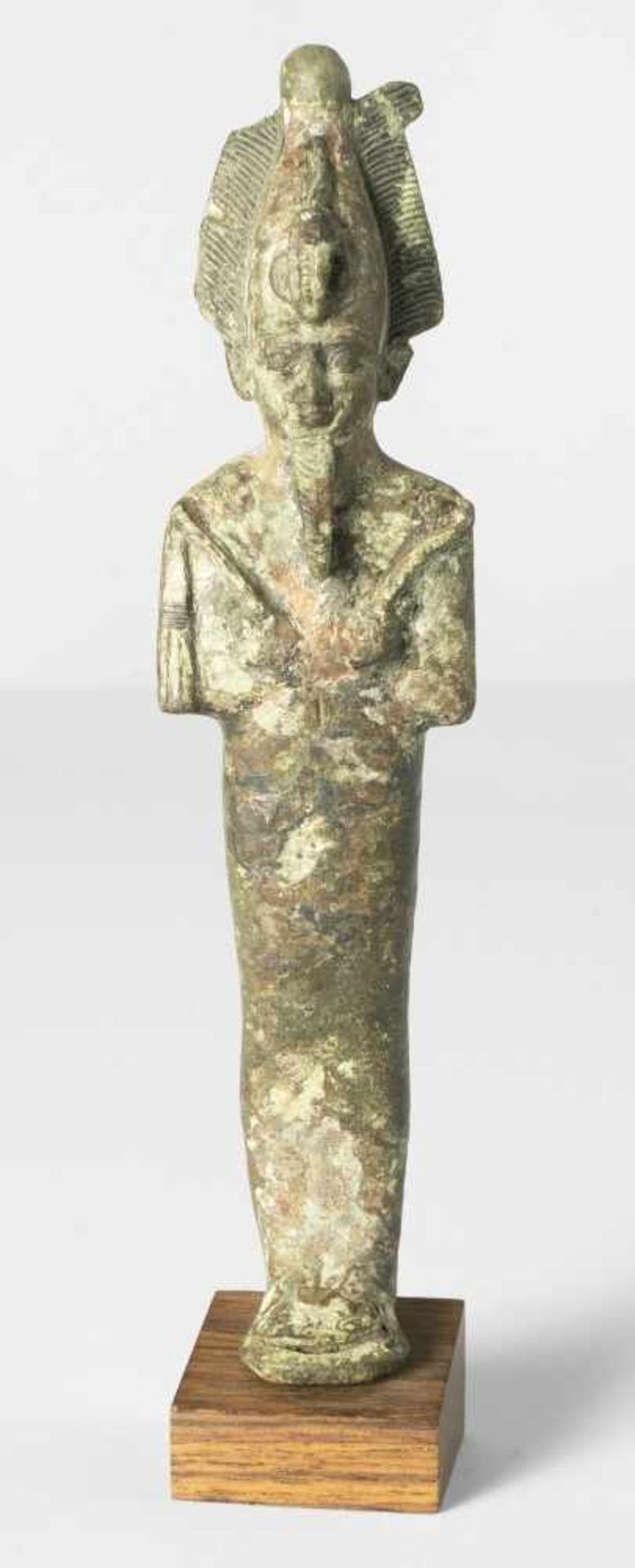 Osiris-StatuetteÄgypten, Spätzeit (664-332 v. Chr.)Bronze13,2 cm hochDer Gott ist mumienförmig