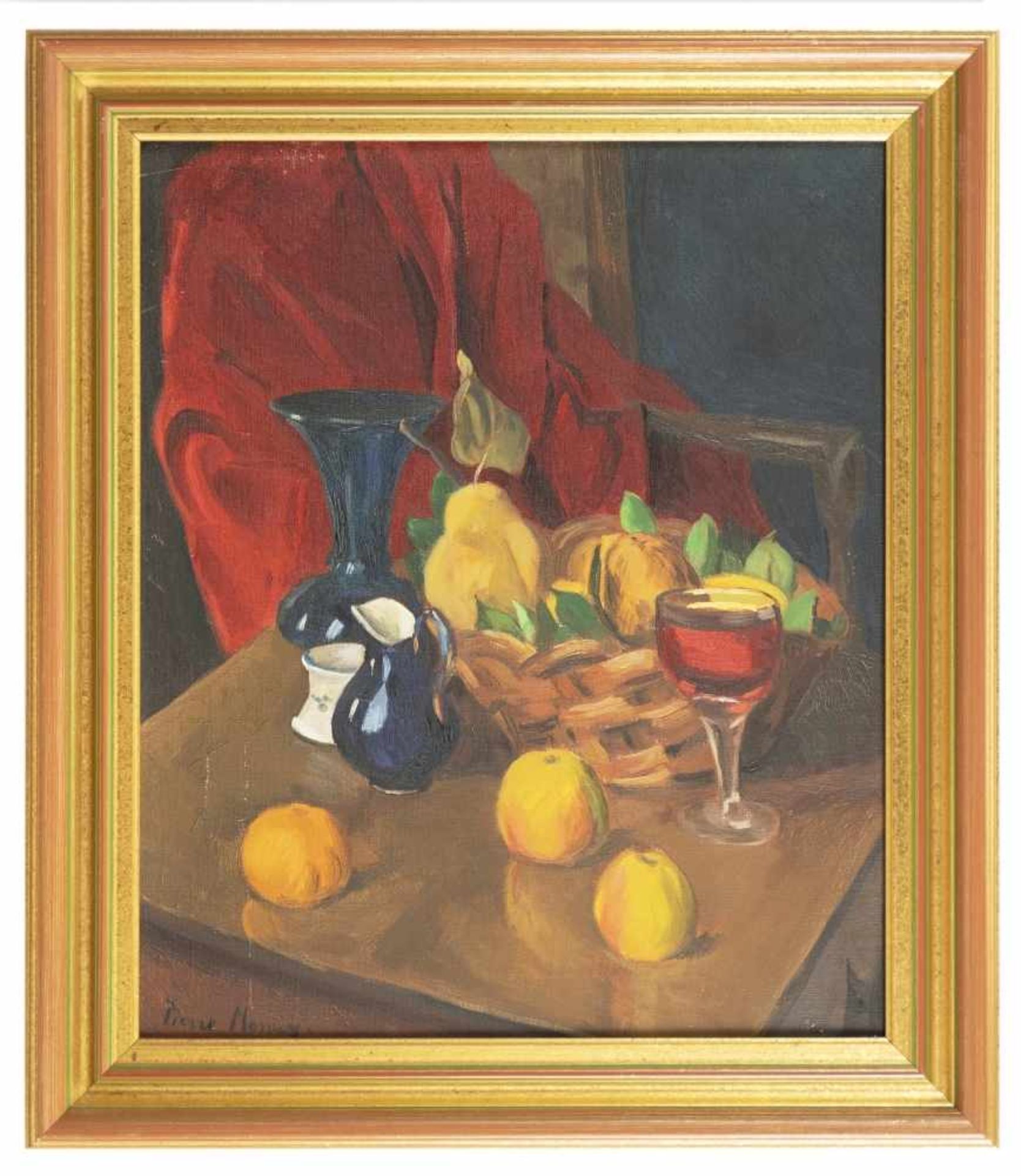 Pierre Monay (1896-1974) Stillleben Öl / Leinwand, 20. Jh.56 x 47 cm , Rahmen: 67 x 58 cmProvenienz: - Image 2 of 2