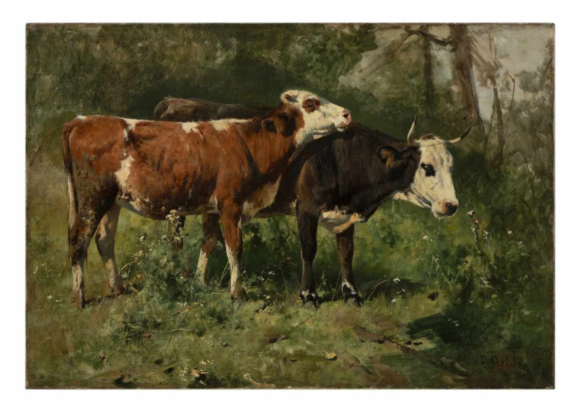 Otto Gebler (1838-1917)Kühe auf der WeideÖl / Leinwand, rechts unten signiert41 x 59 cmProvenienz: - Image 2 of 2