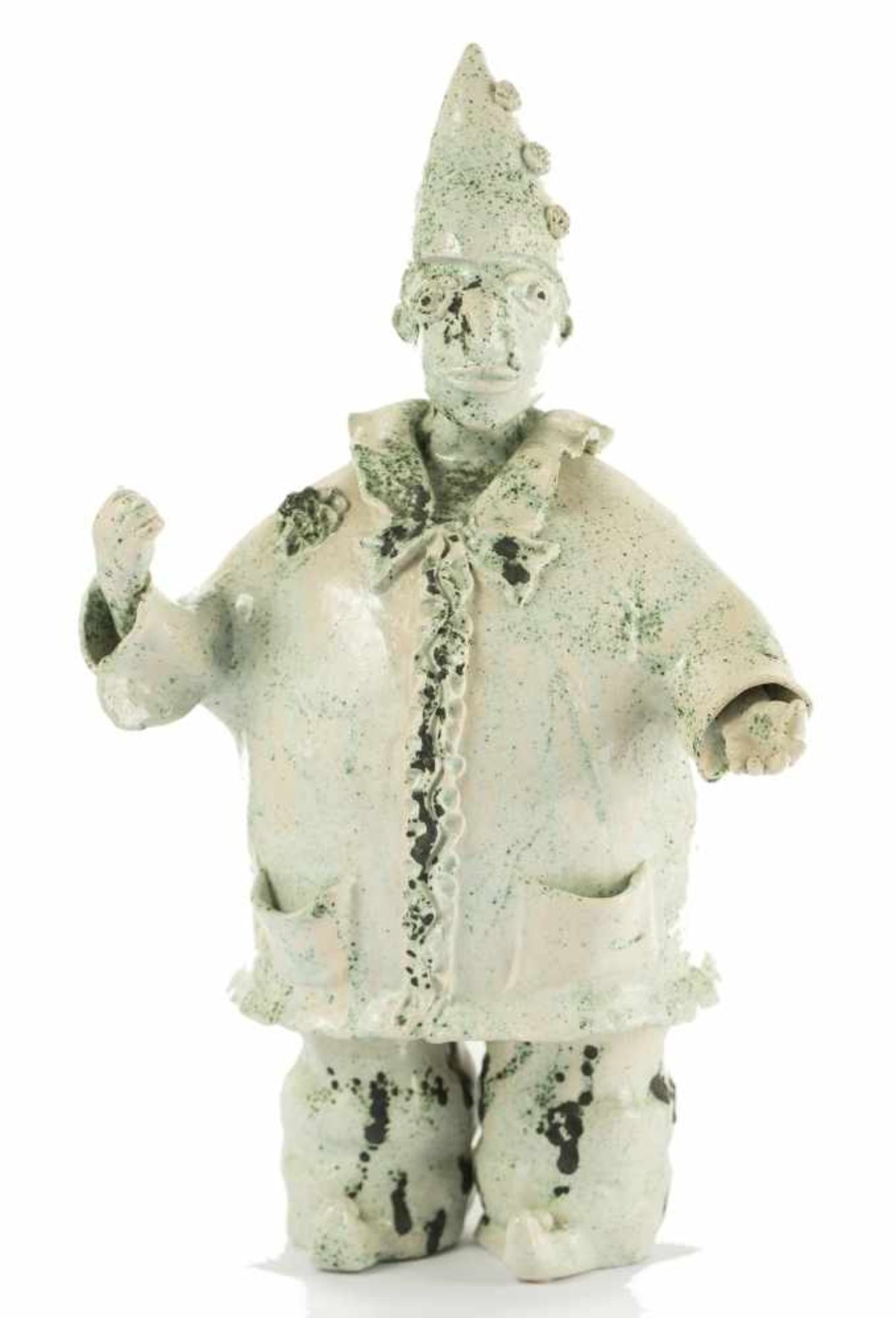 Grosse Keramik-Figur eines Clowns - - ca. 45 cm hochLarge ceramic figure of a clown, ca. 45 cm