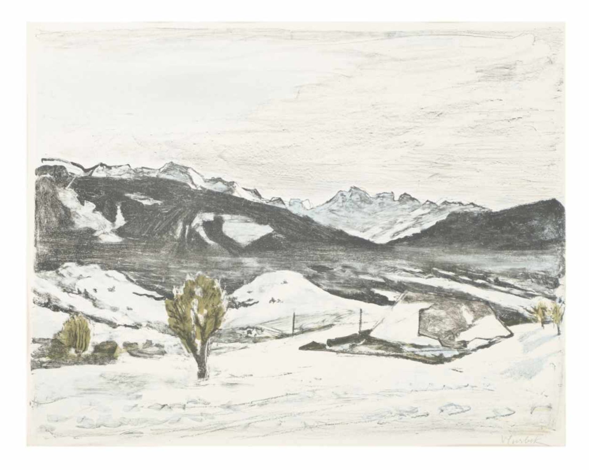 VICTOR SURBEK (1885-1975), Landscape of Berne, Litho, 112/200, signed with pencil, 35 x 45