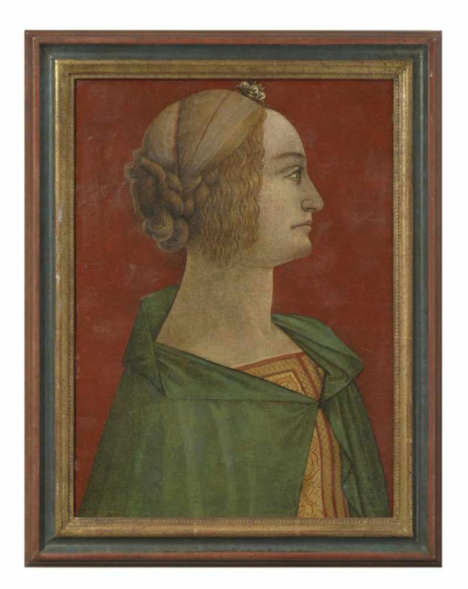 Unknown painter, Lady of the Court, Italy (?), Tempera on panel, probably 16th c., 34 x 25 - Bild 2 aus 3