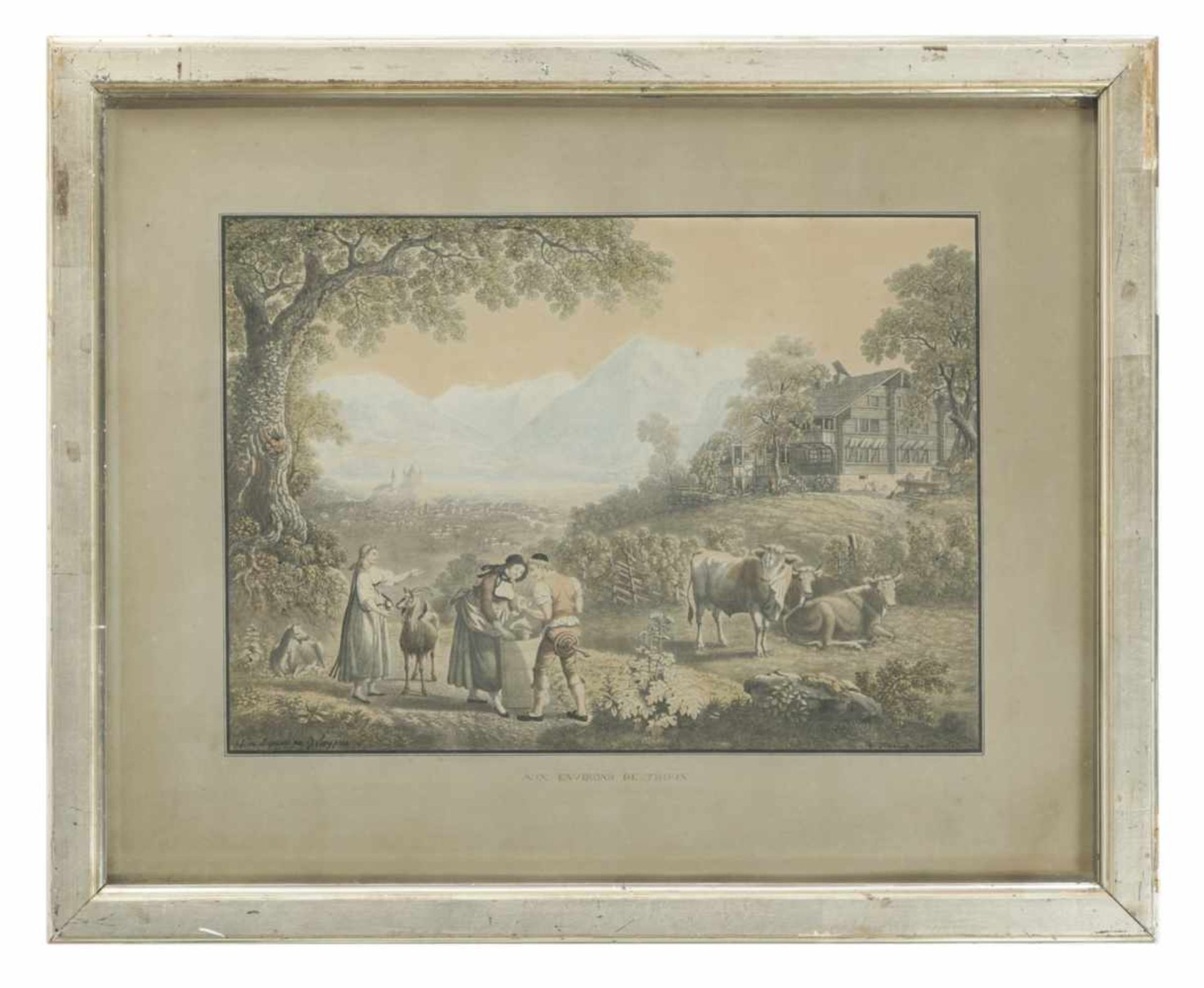 Gabriel II LORY (1784-1846), Aux Environ De Thoun, etching, dated lower right 1818 (?). - Bild 2 aus 2