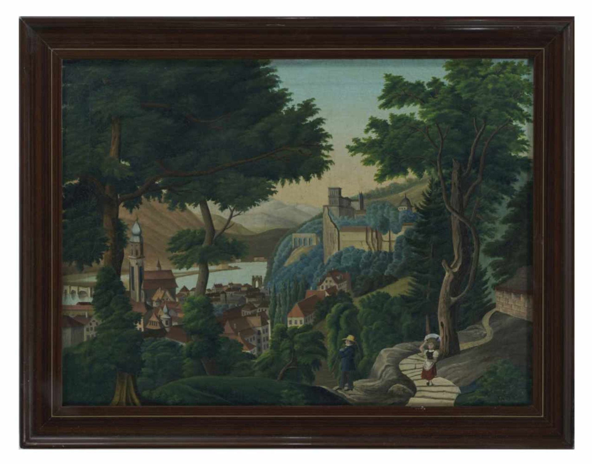 Monogramist H.B., Neuenburg, Oil on canvas, doubled, dated 1881, 45 x 60 cm, frame: 53 x - Bild 2 aus 2