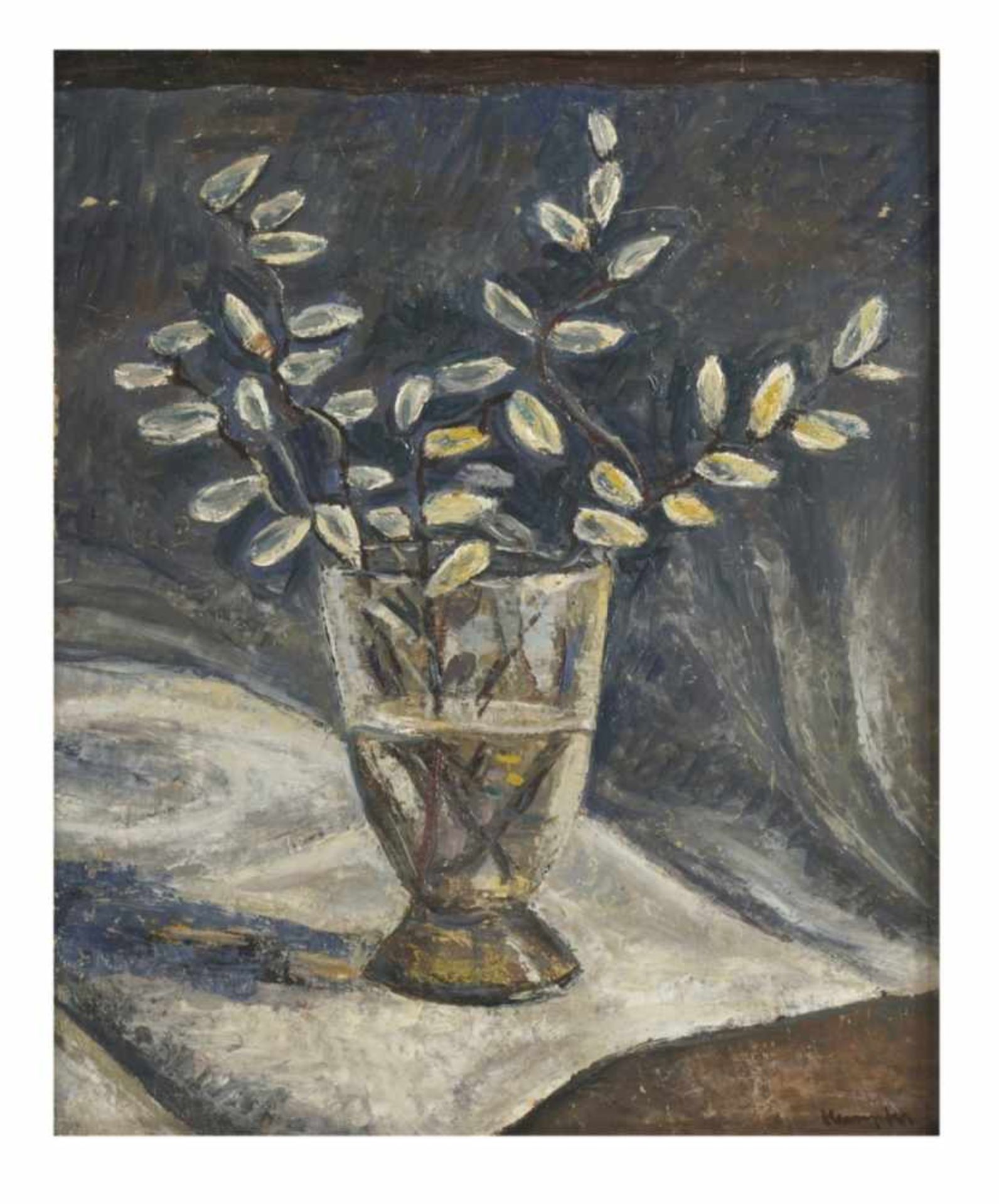 Ernst KEMPTER (1891-1958), Still life with flowers, oil on cardboard, 34 x 28,5 cm, frame:
