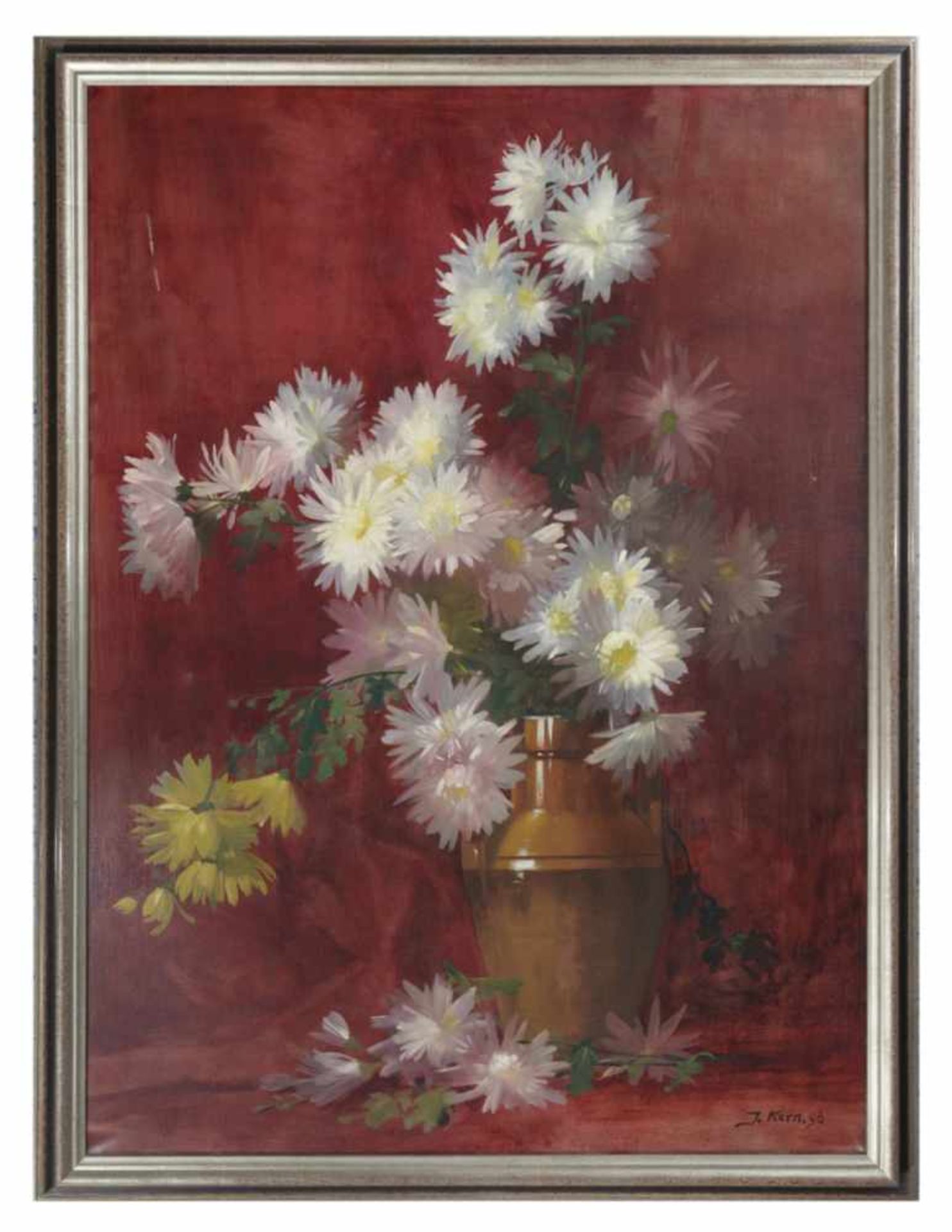 J.Kern, propbably Josef KERN (1953), Still life with flowers, 110 x 80 cm, frame: 120 x 90 - Bild 2 aus 2