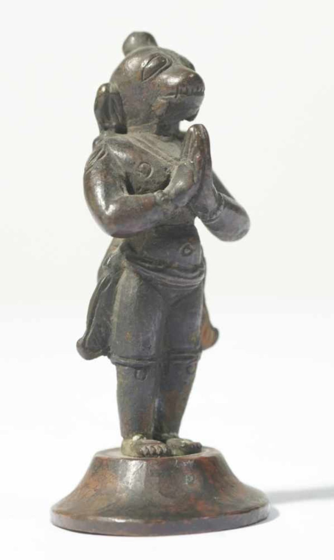 Hanuman, India, iron, 19th c., with pedestal: 8 cm high, Provenance: Private collection