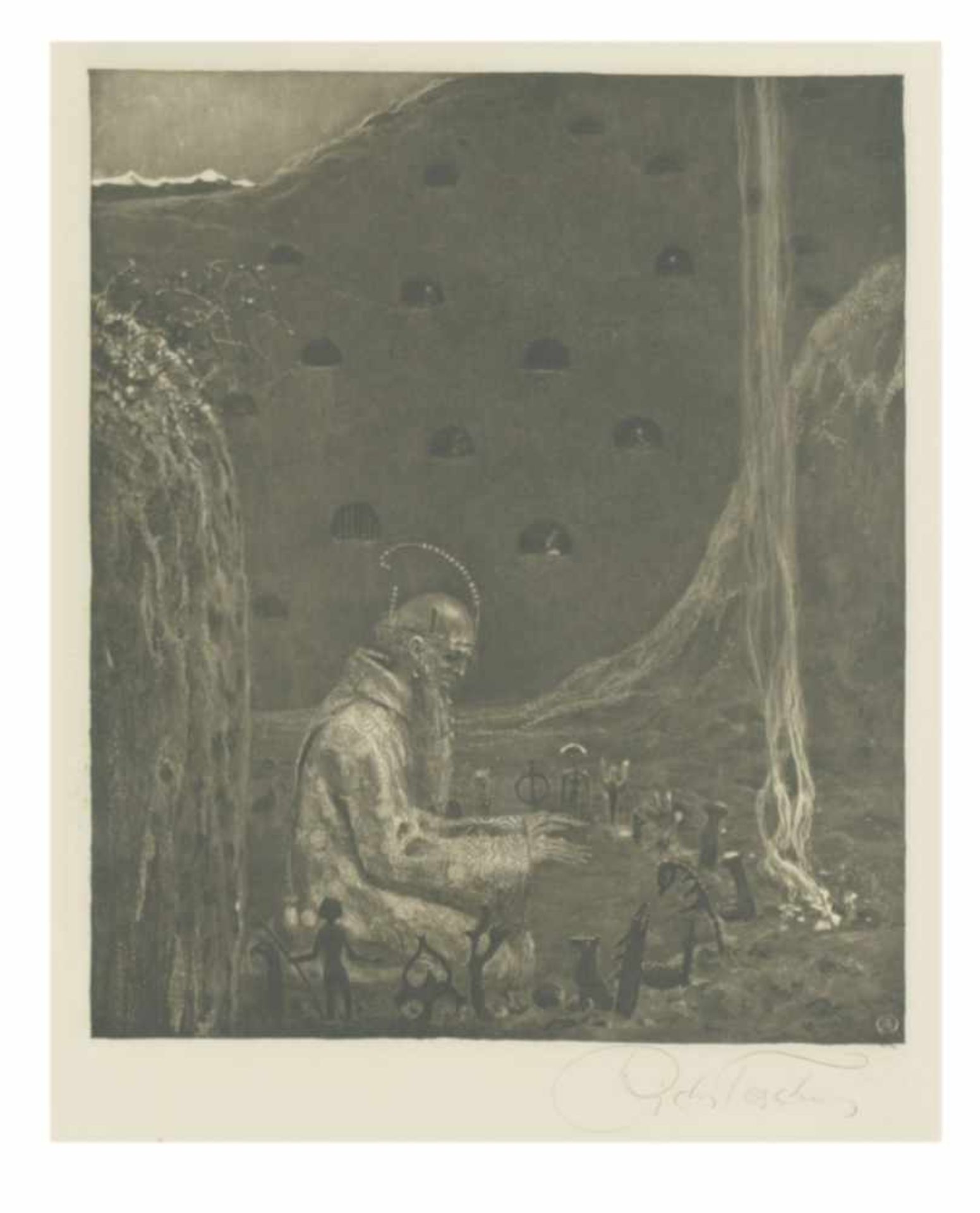 Richard TESCHNER (1879-1948), Demiurge, etching and mezzotint, between 1914 and 1918,