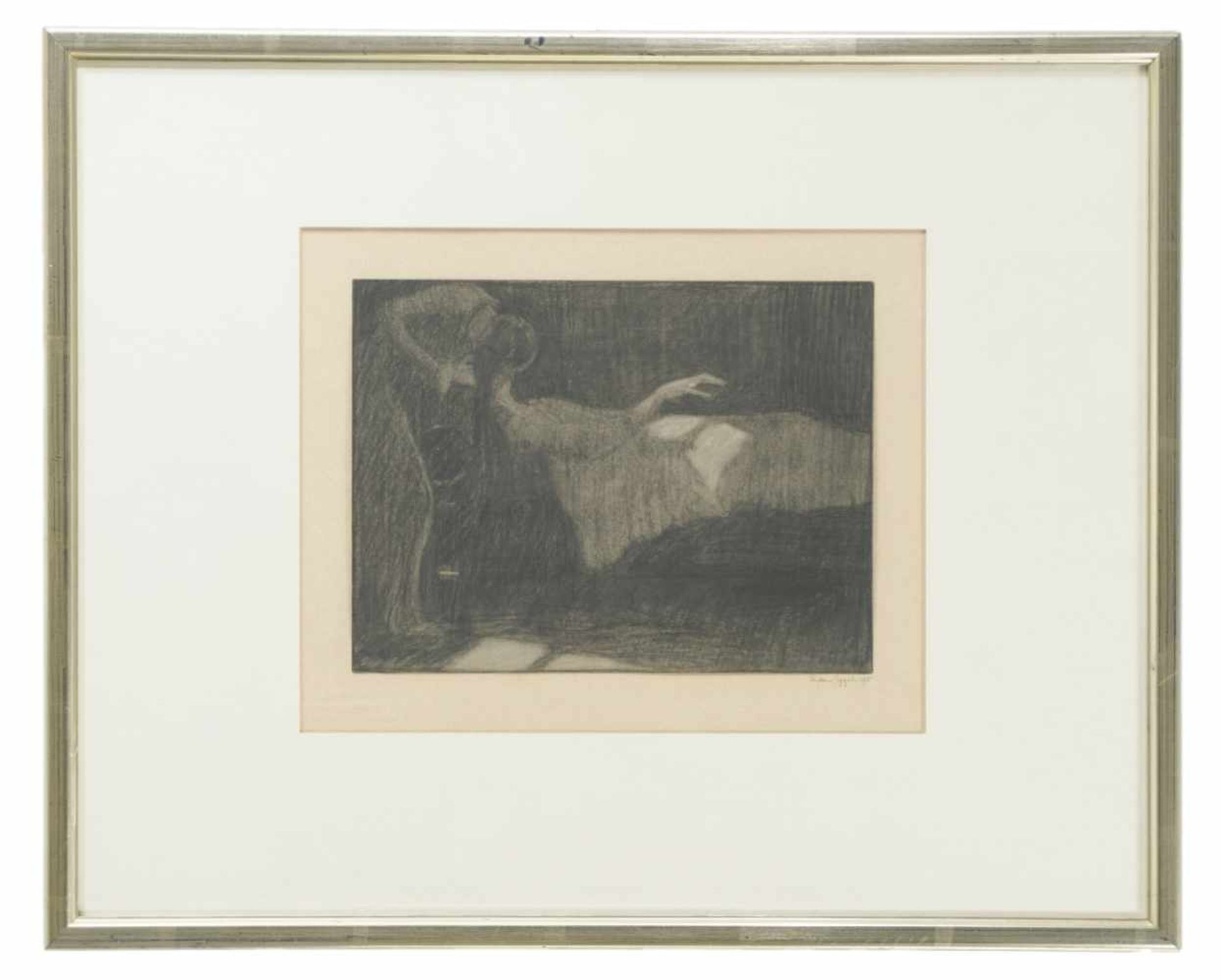 Stefan EGGELER (1894-1969), The Dream, Charcoal drawing, signed and dated 1915, 18 x 24 cm - Image 2 of 2