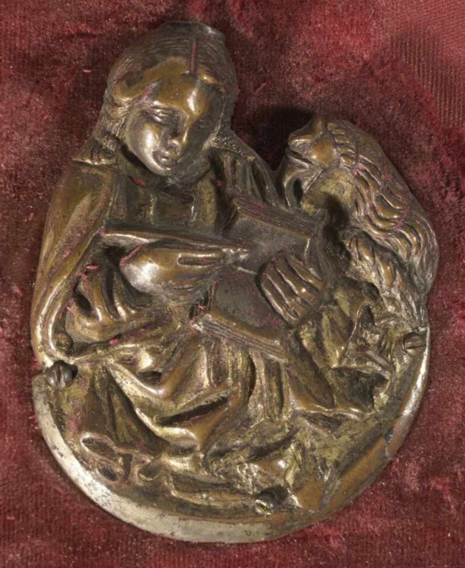 St John the Evangelist, Plaque, probably 17th c., 7,5 x 5,5 cm, mounted on velvet.