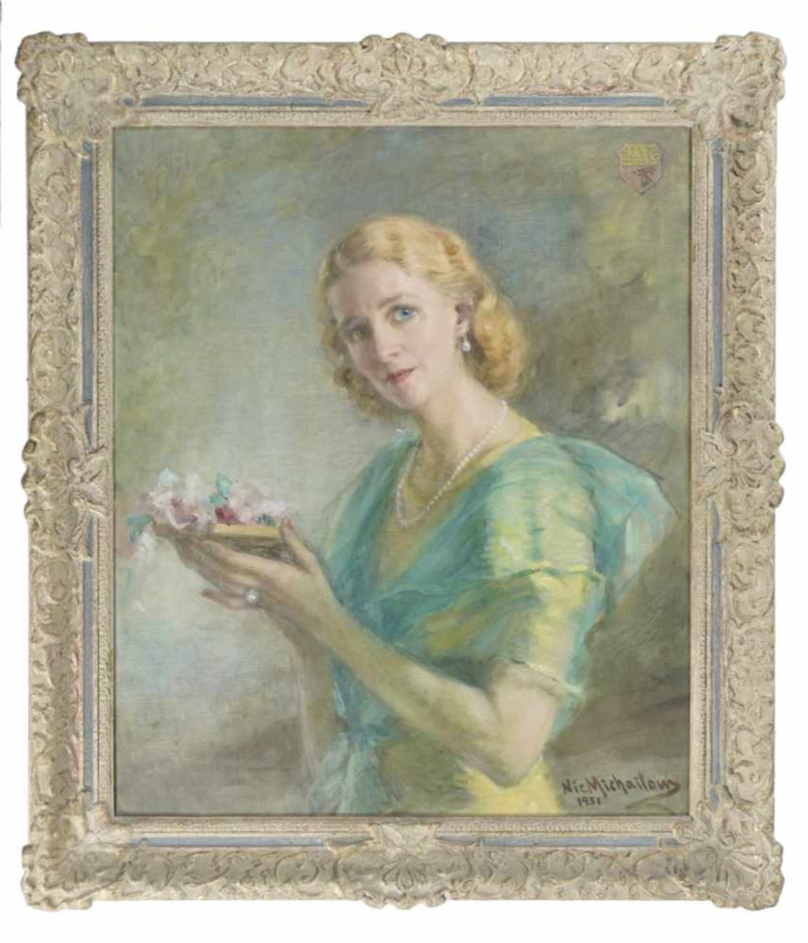 Nikola MICHAILOW (1876-1960), Portrait of Gertrud von Bockermann (1901-1983), Oil on - Bild 2 aus 2